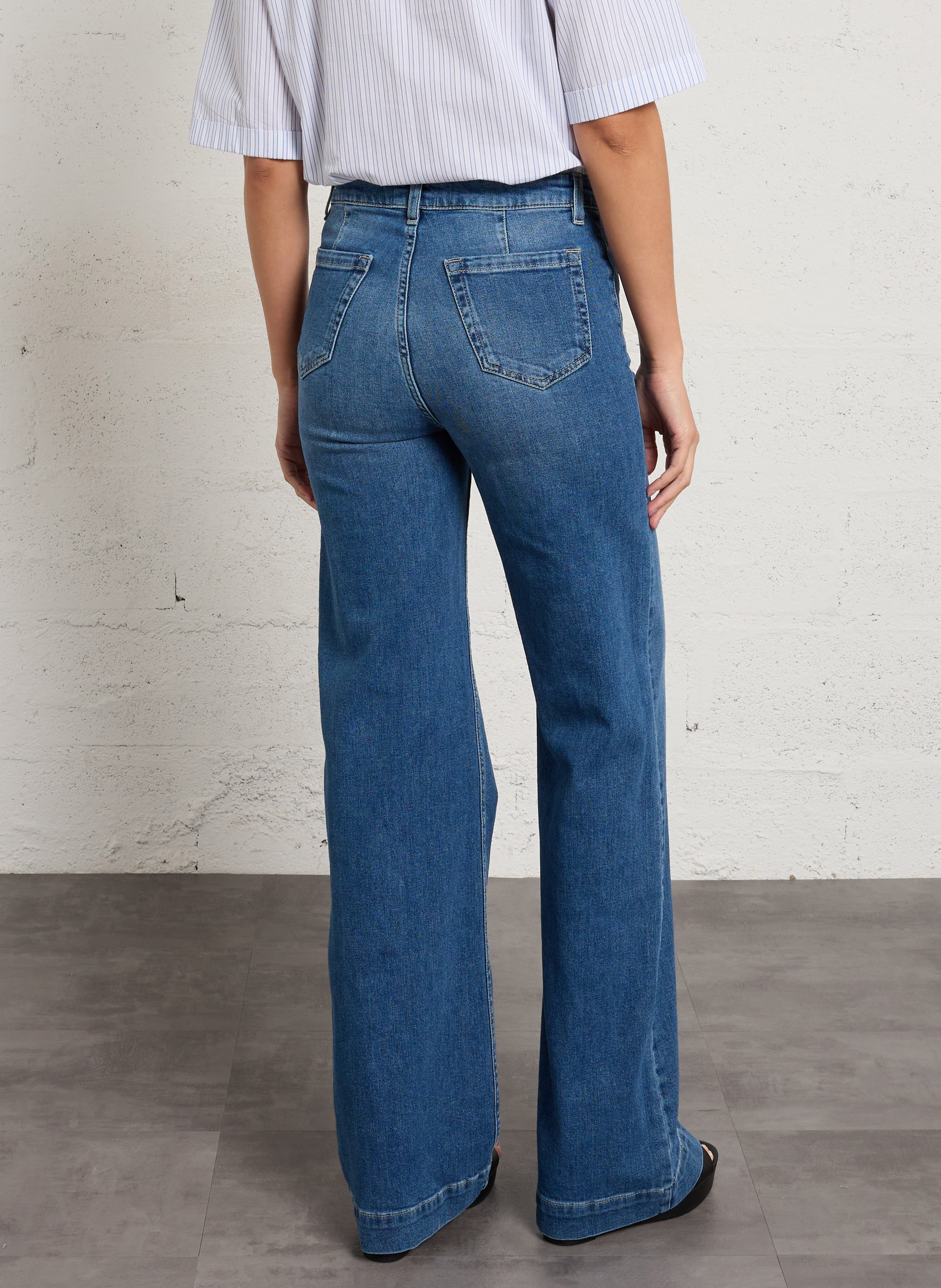 Jean large en coton rebecca MAISON 123 Bleu
