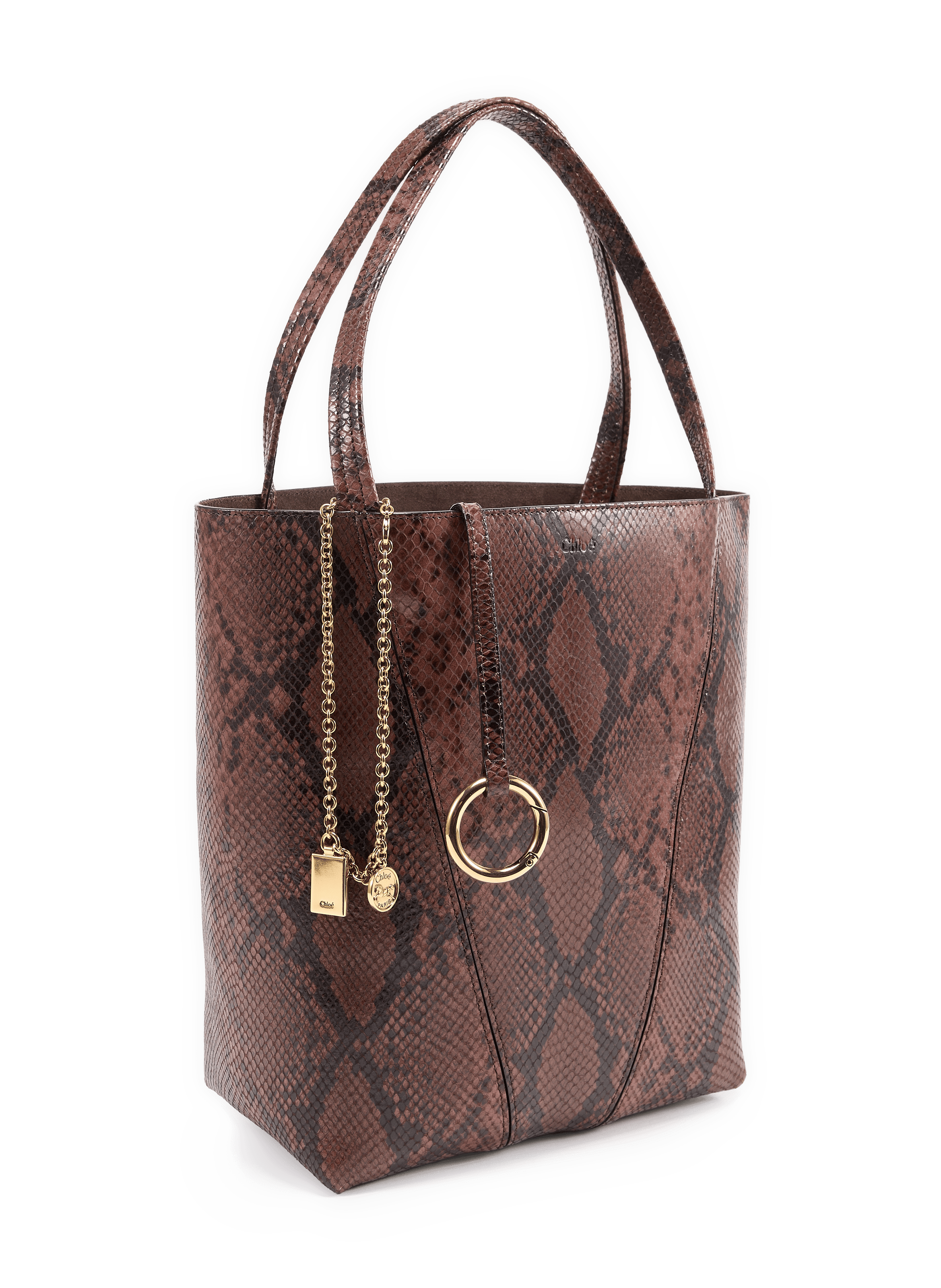 SAc seau effet crocodile Chloé Spin en cuir de veau CHLOÉ Multicolore