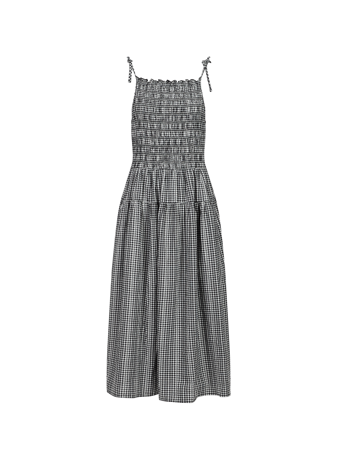Cotton dress with adjustable checkered straps LEVI'S Black