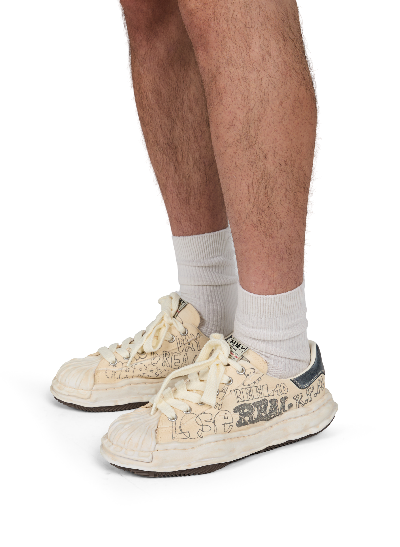 Baskets Blakey à dessins en coton MAISON MIHARA YASUHIRO Blanc