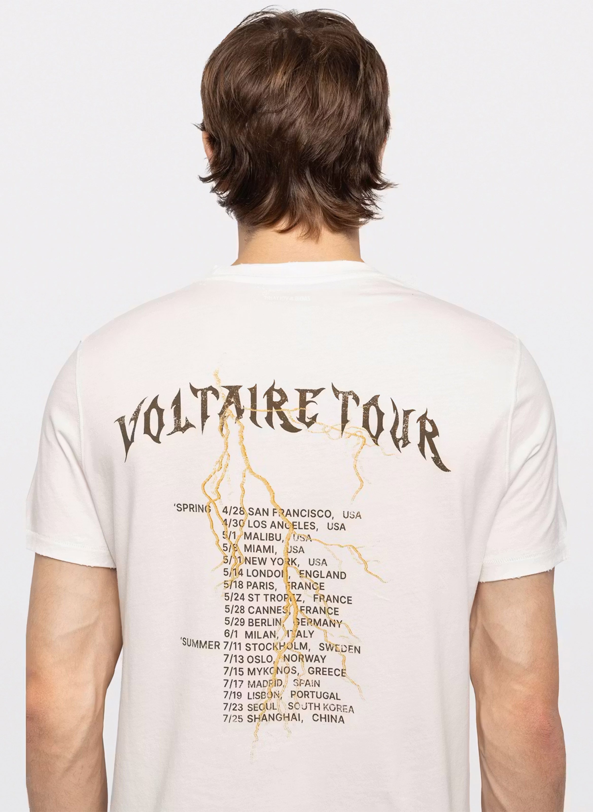 Ronde hals T-shirt met zeefdruk van katoen Jimmy ZADIG&VOLTAIRE Wit