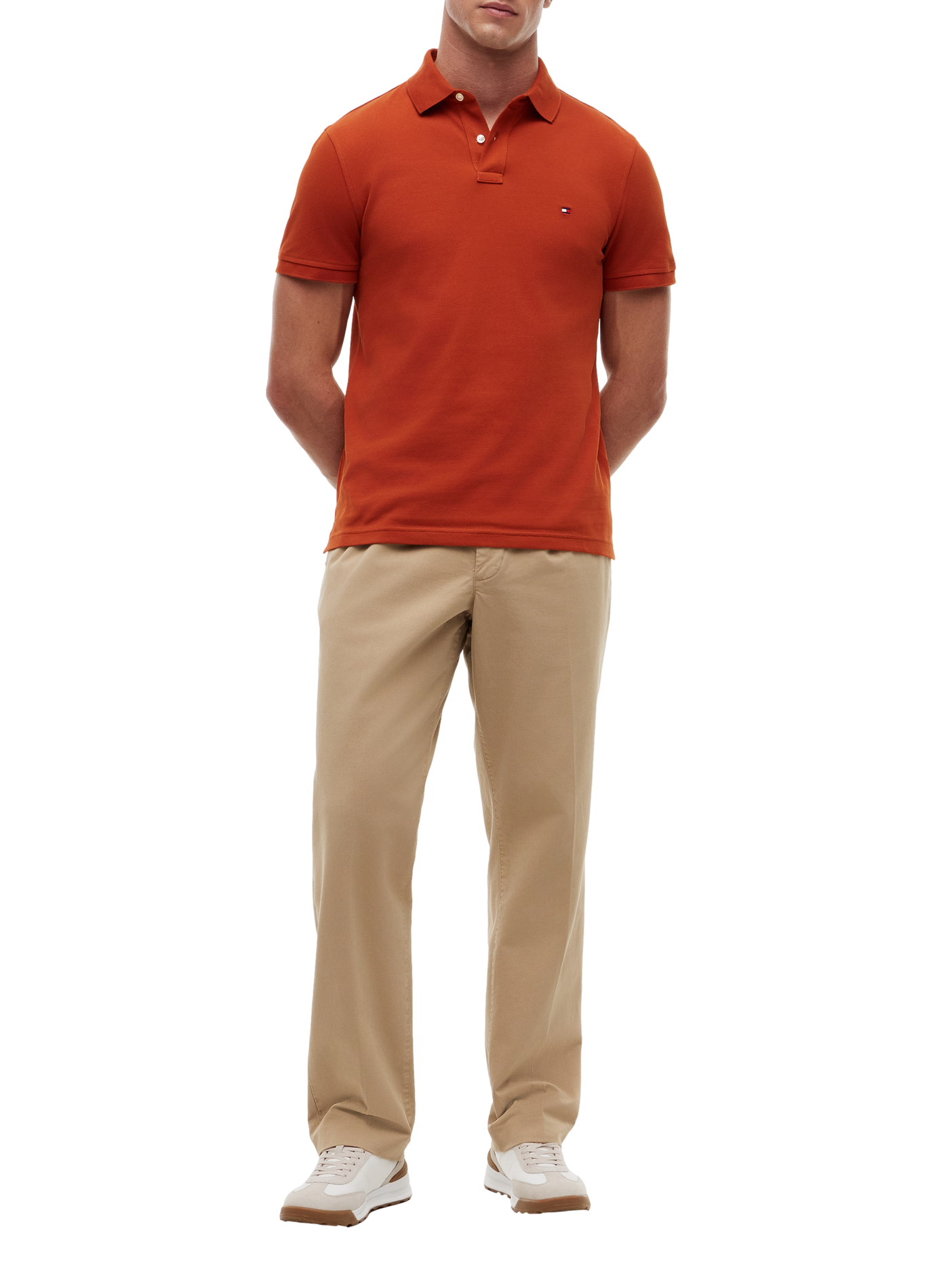Organic cotton piqué polo shirt TOMMY HILFIGER Brown