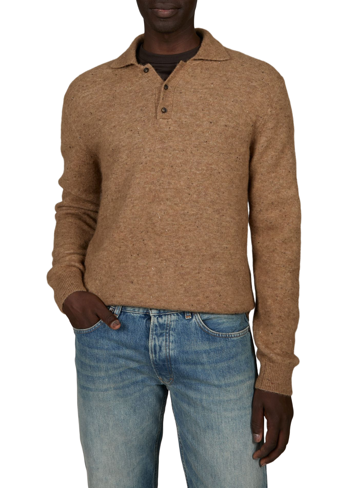 Long-sleeved alpaca blend sweater HERNO Brown