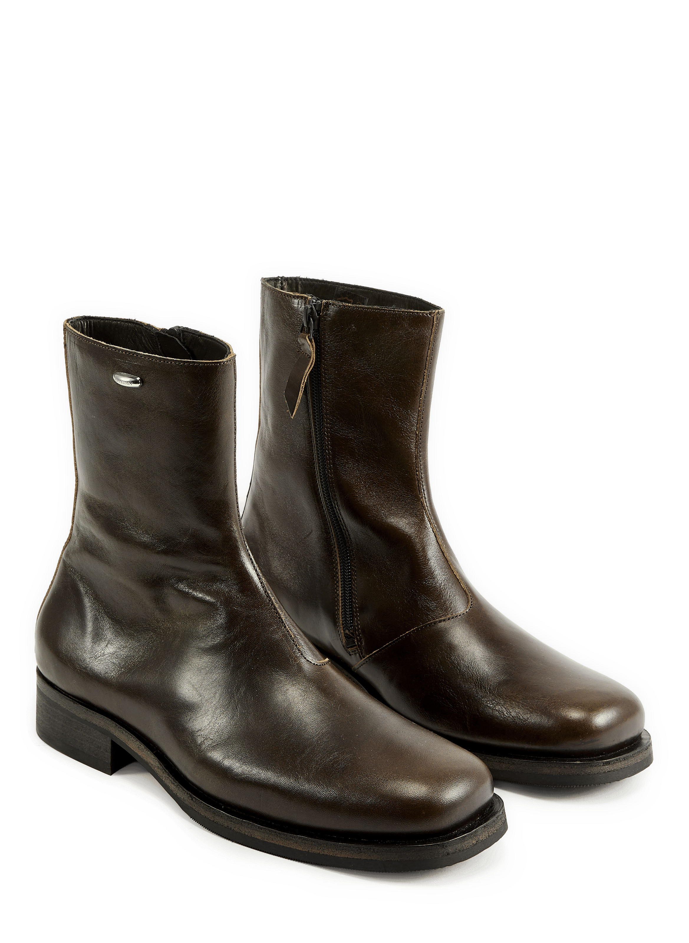 Bottines unies en cuir OUR LEGACY Marron