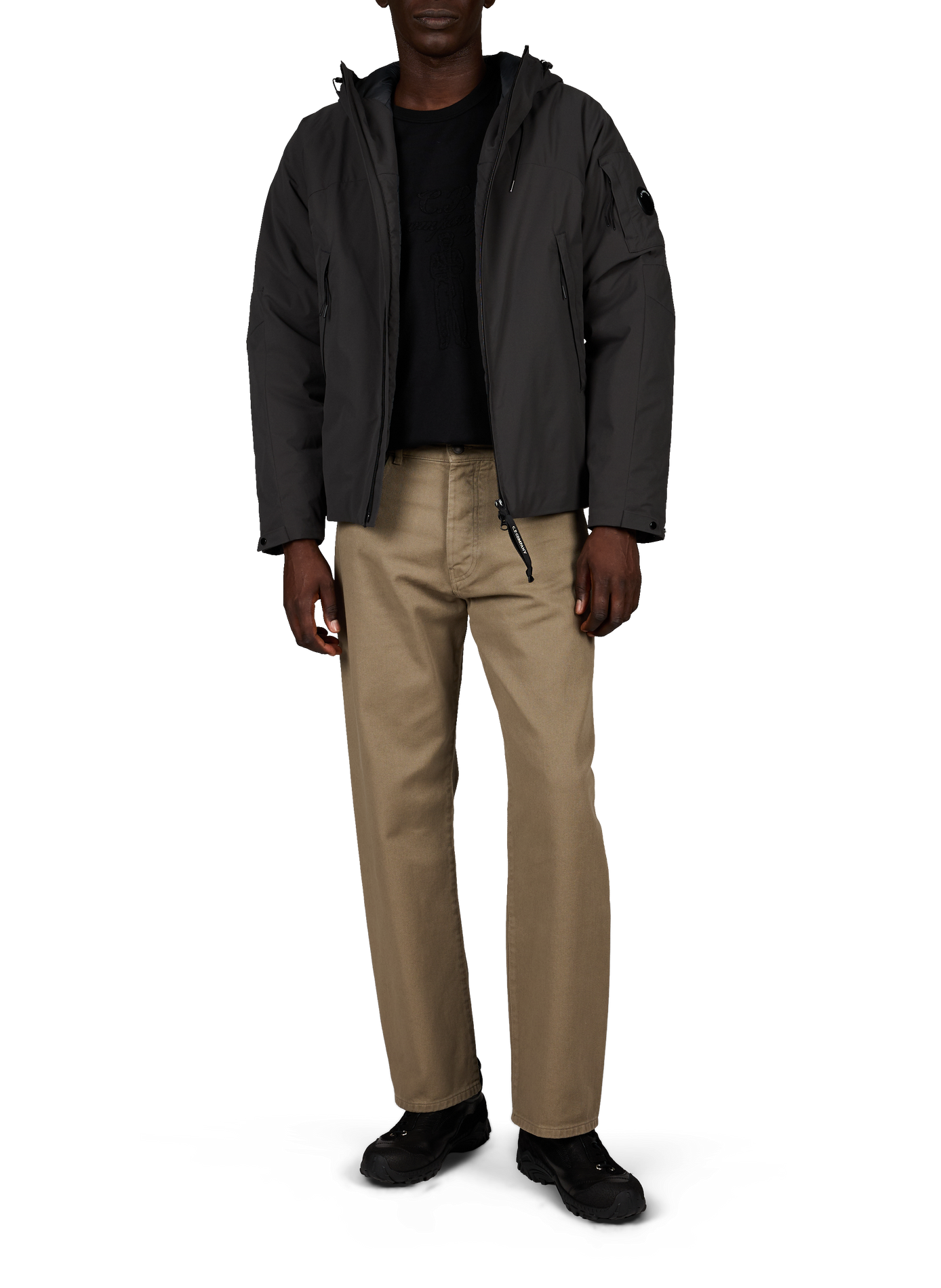 Blouson droit à capuche  CP COMPANY Gris