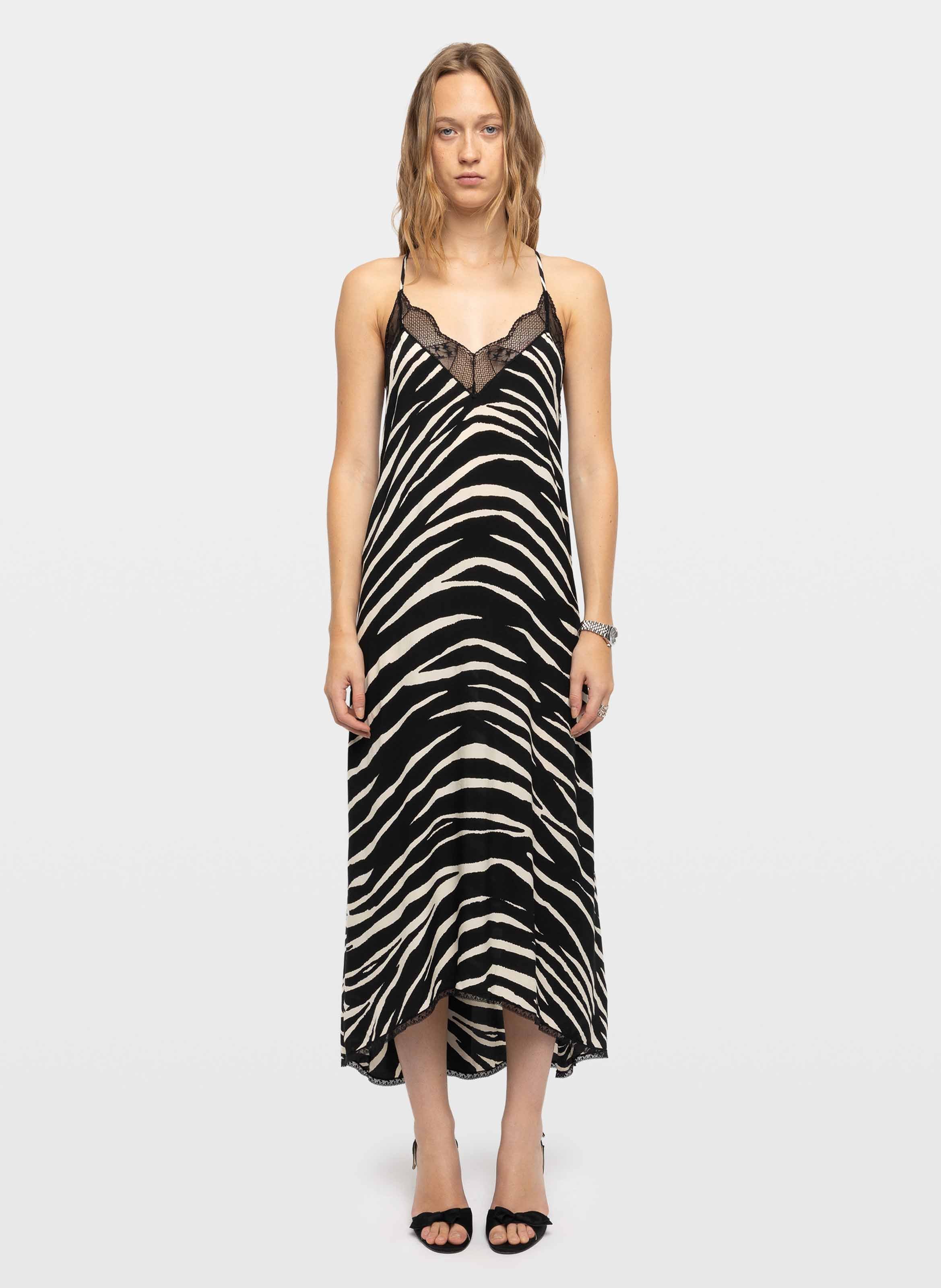 Robe longue ample zébrée risty ZADIG&VOLTAIRE Noir