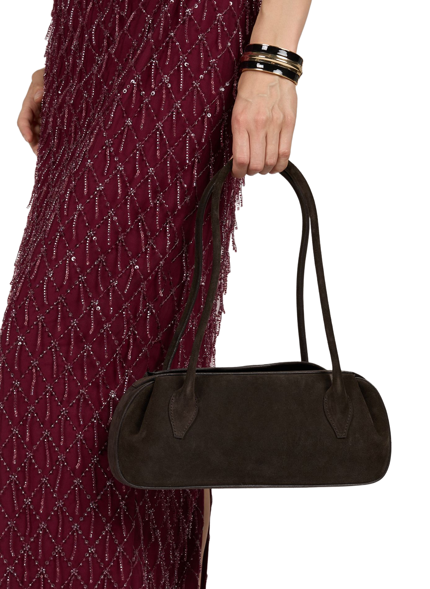 Mochi suede leather handbag YUZEFI Brown