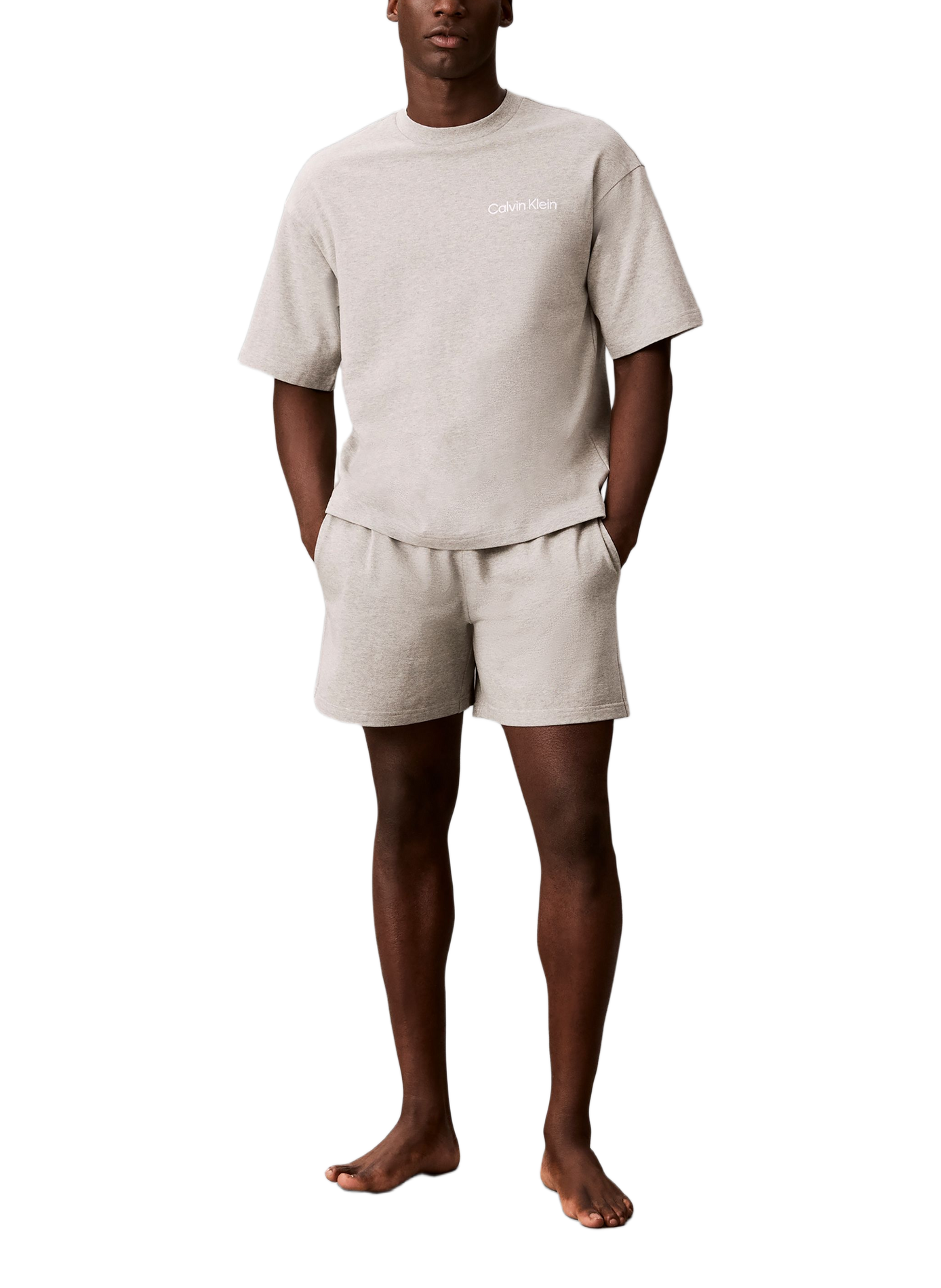 Pyjama-T-Shirt mit Logo aus Baumwollmischung CALVIN KLEIN Grau