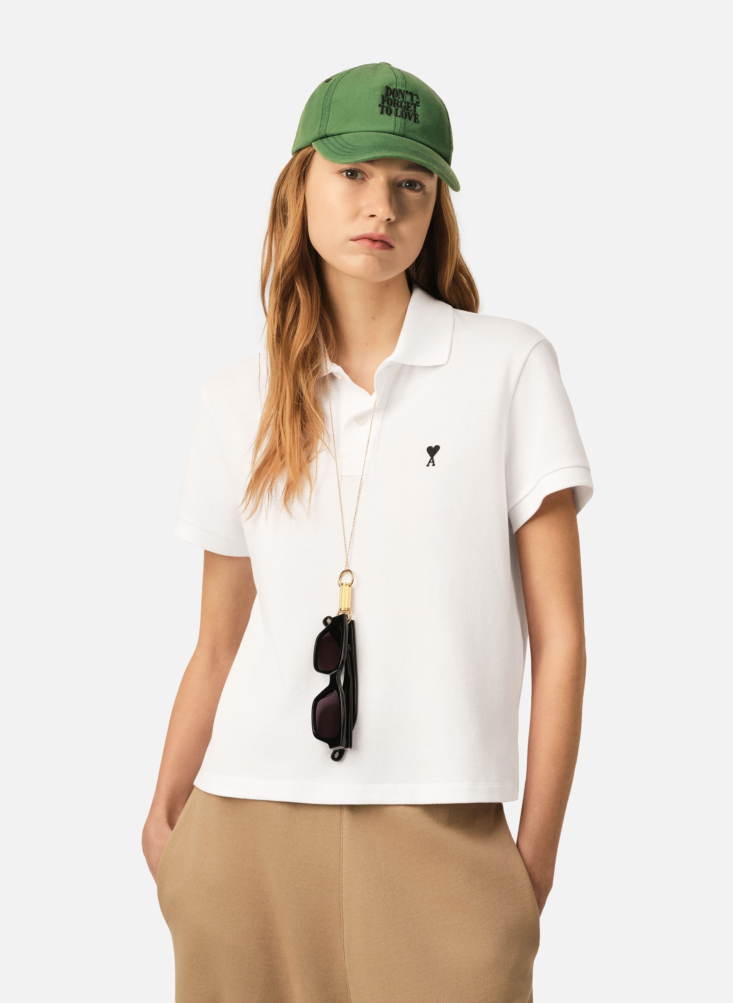 Polo en coton ami de coeur AMI PARIS Blanc