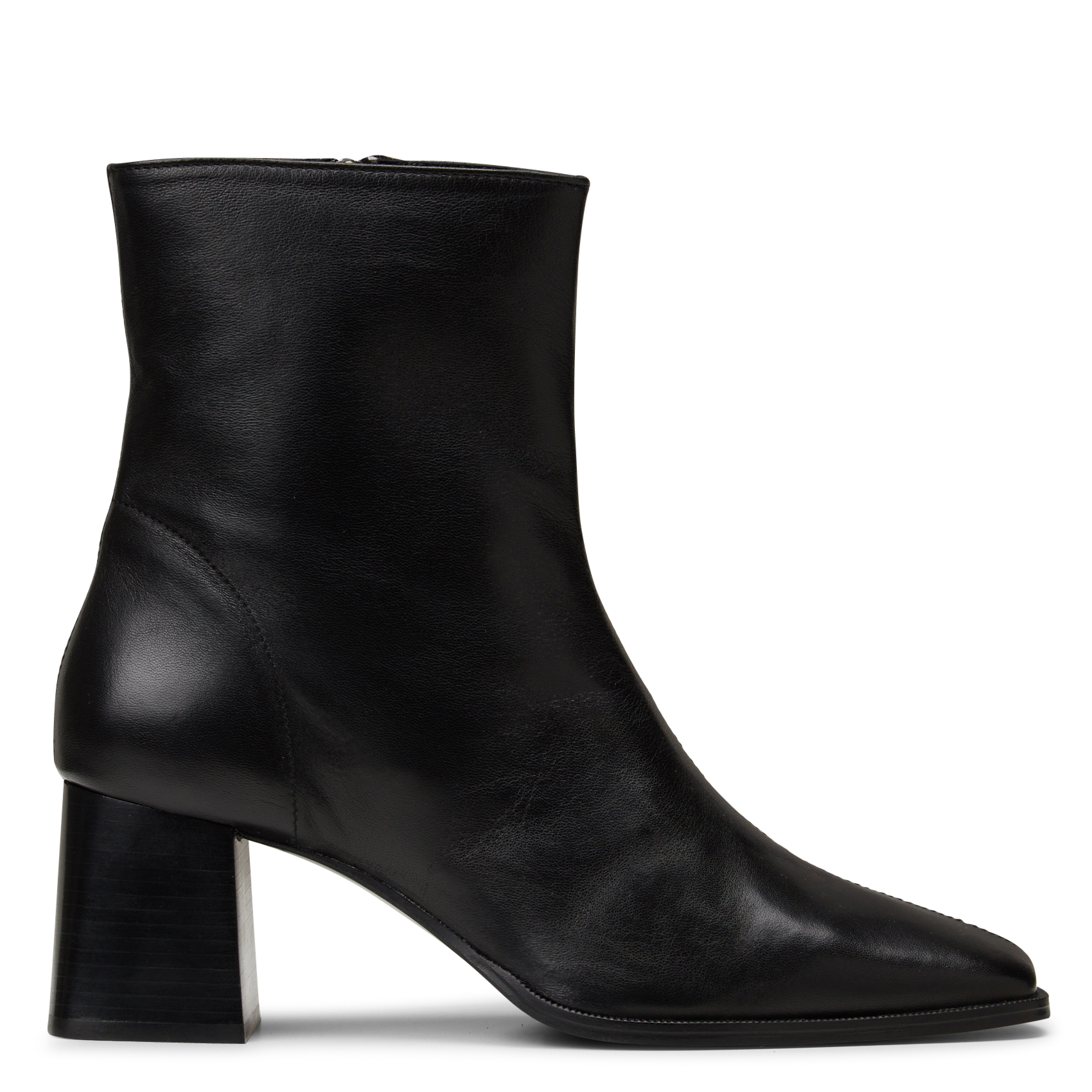 Bottines bout carré en cuir marlie  Noir passion
