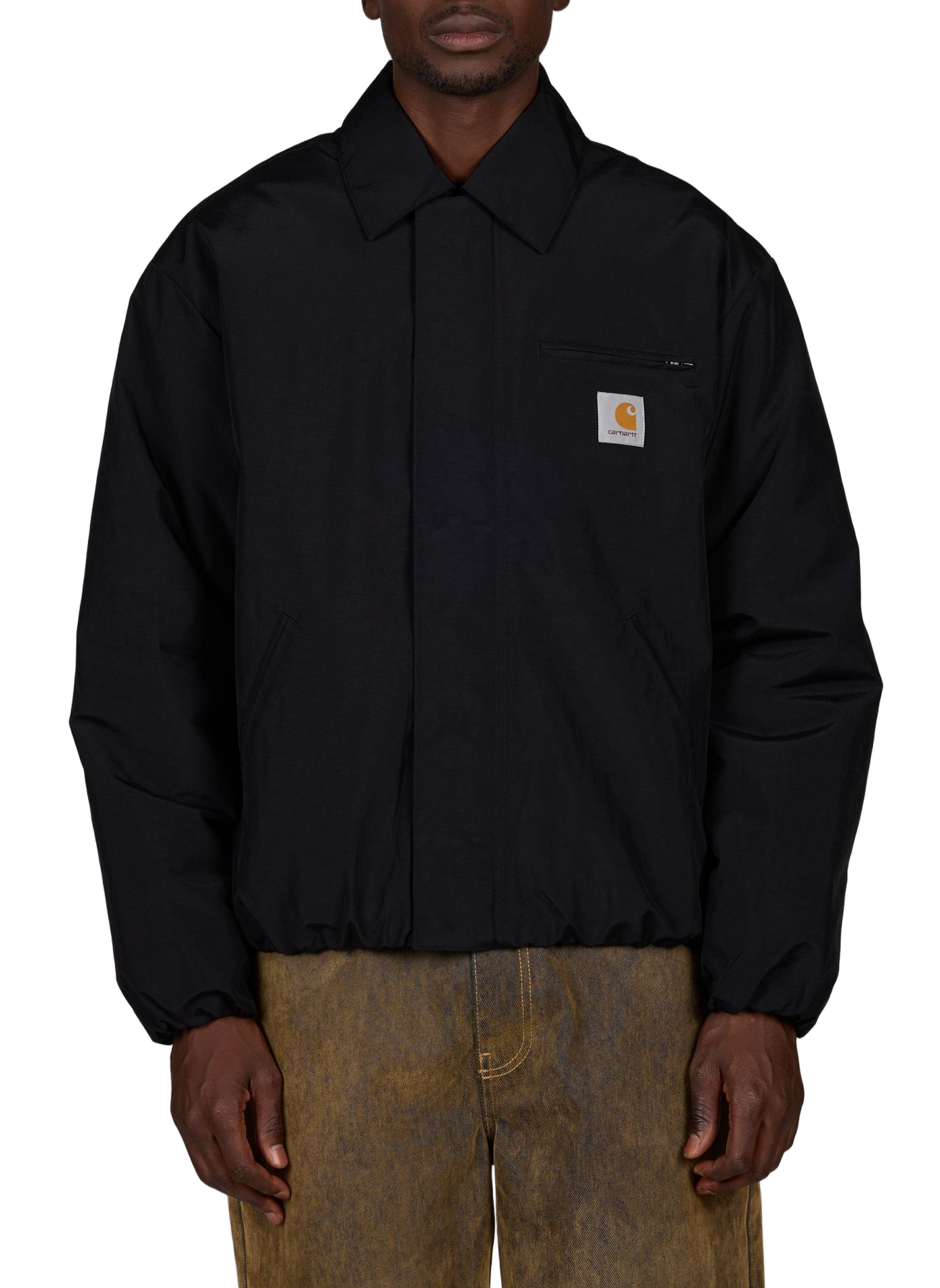 Solid color jacket with lapel collar CARHARTT WIP Black