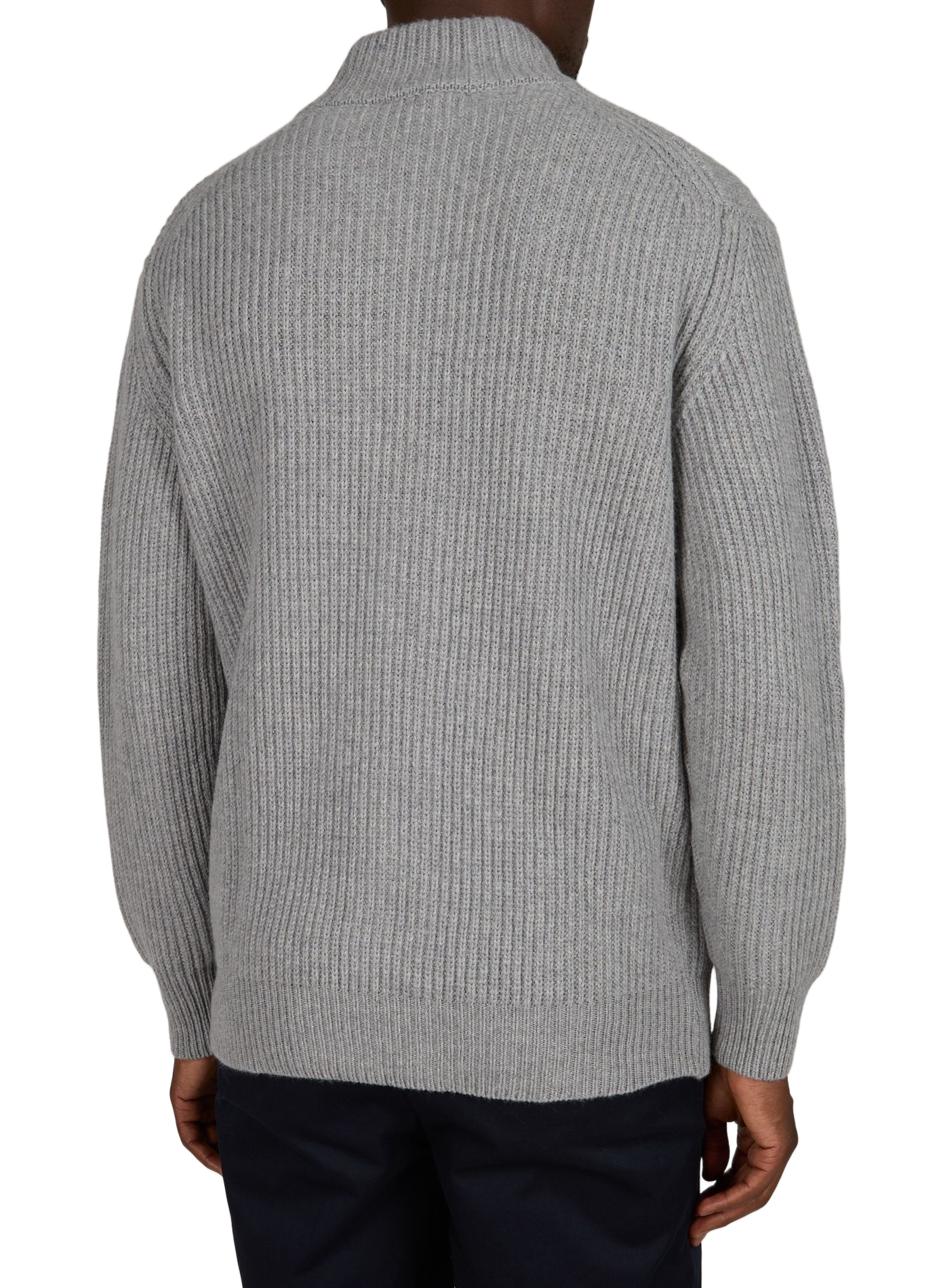 High-neck cashmere knit vest AURELIEN Grey