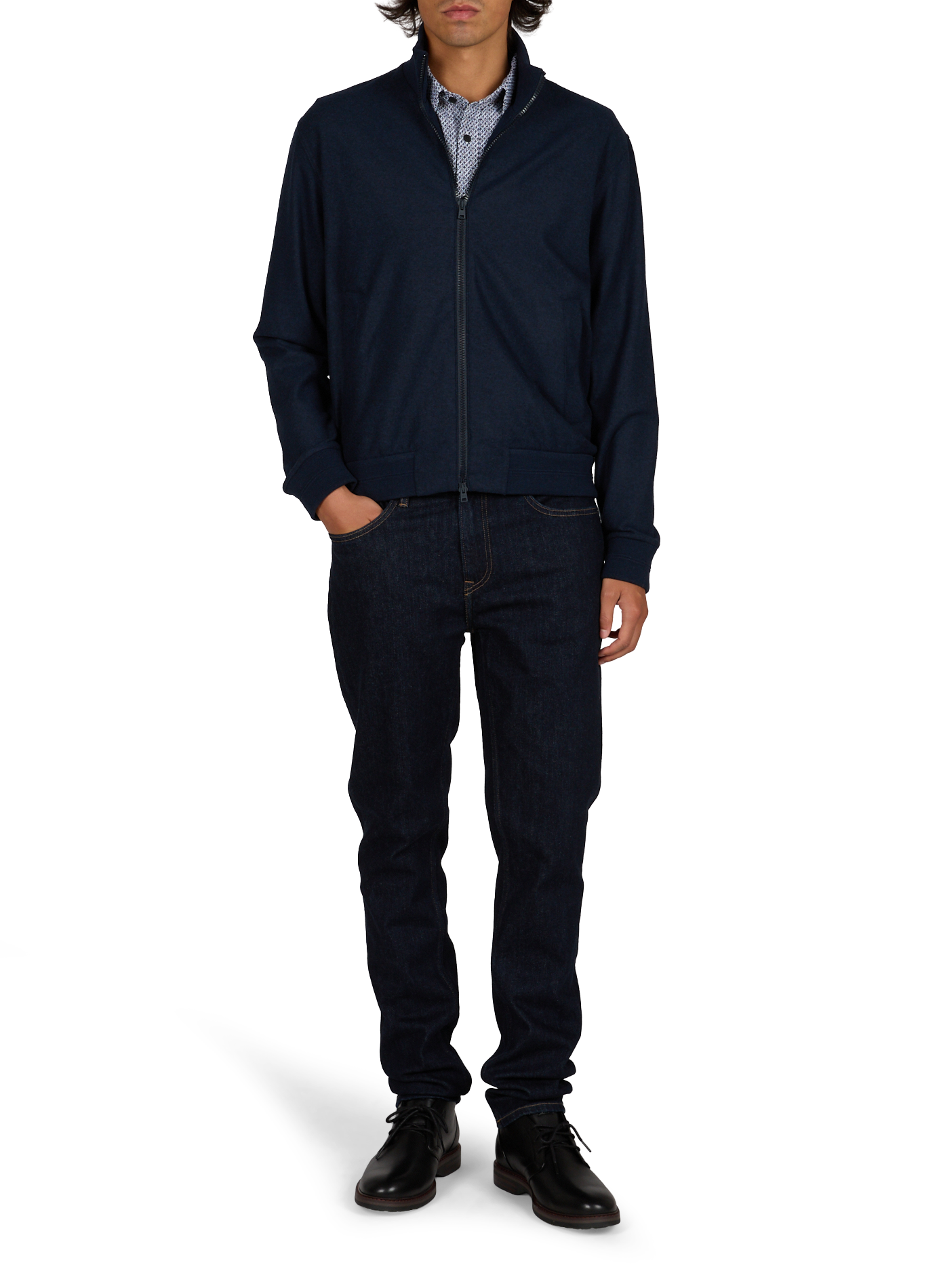 Gerade geschnittene Weste mit Stehkragen HERNO Blau