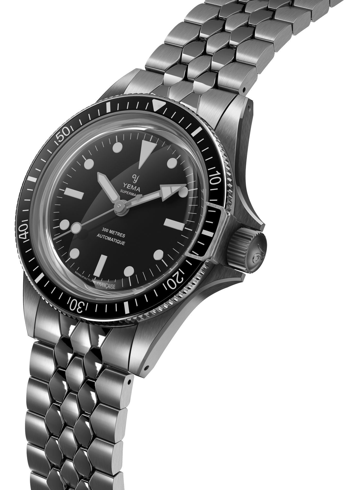 Montre automatique Superman Steel CMM.10 en acier inoxydable YEMA Noir