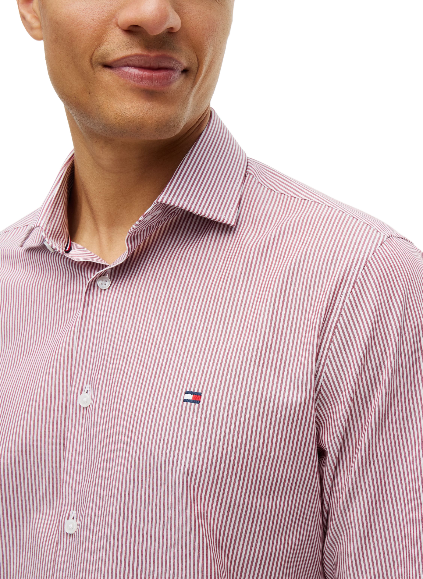 Gestreiftes Hemd aus Baumwolle TOMMY HILFIGER Rot
