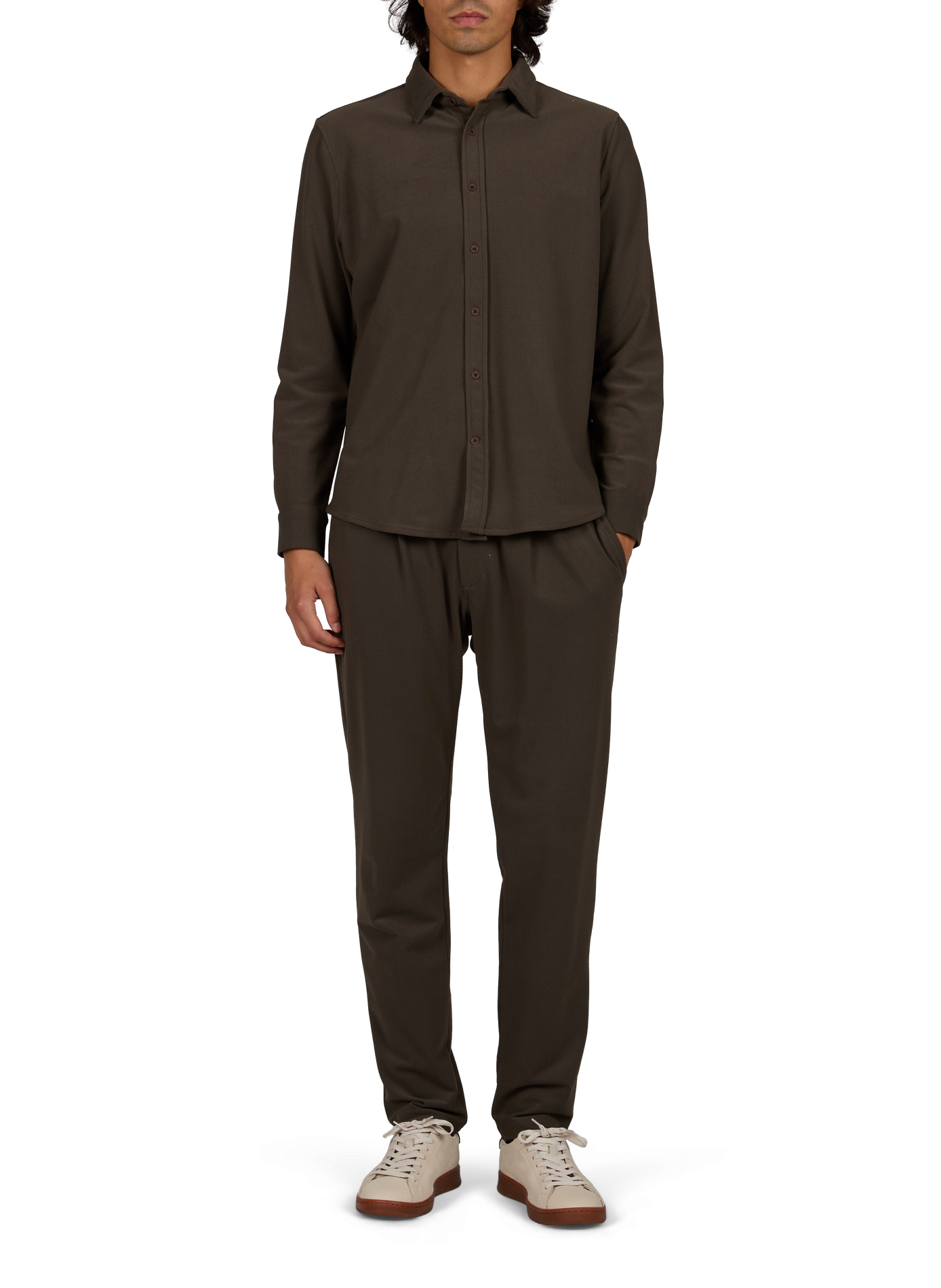 Chemise Jean Villa droite aspect velours côtelé 1789 CALA Kaki