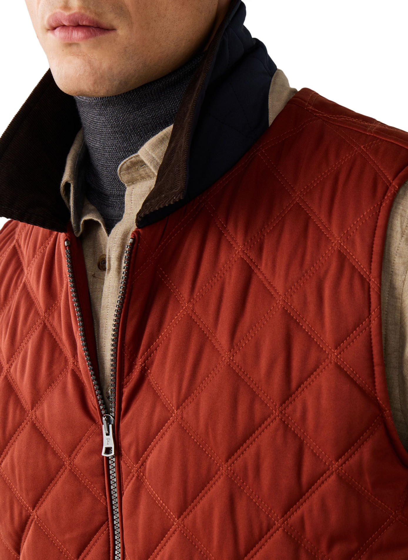 Veste matelassée droite zippée FACONNABLE Brown