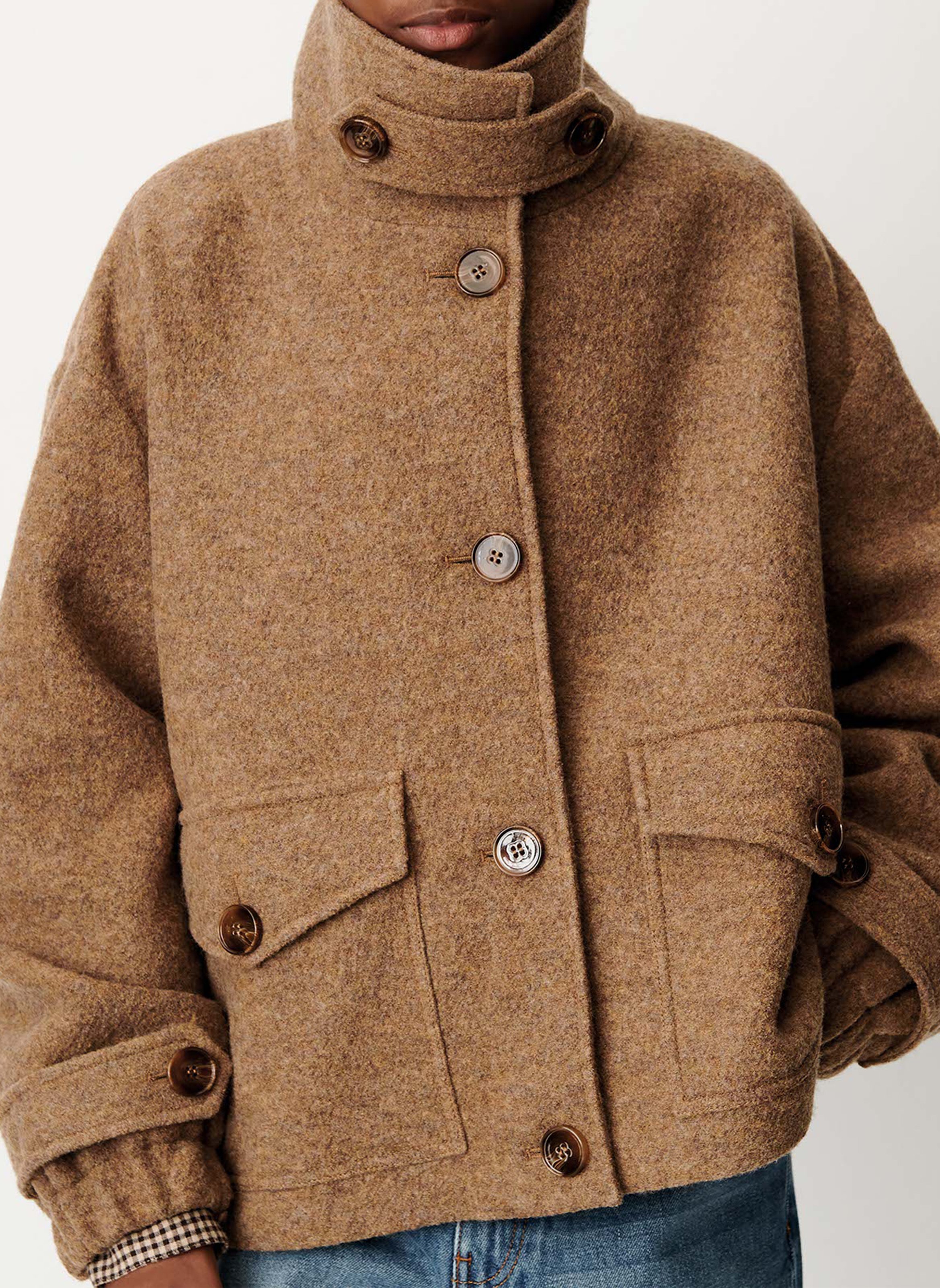 Manteau ample uni en laine hattson SESSUN Beige