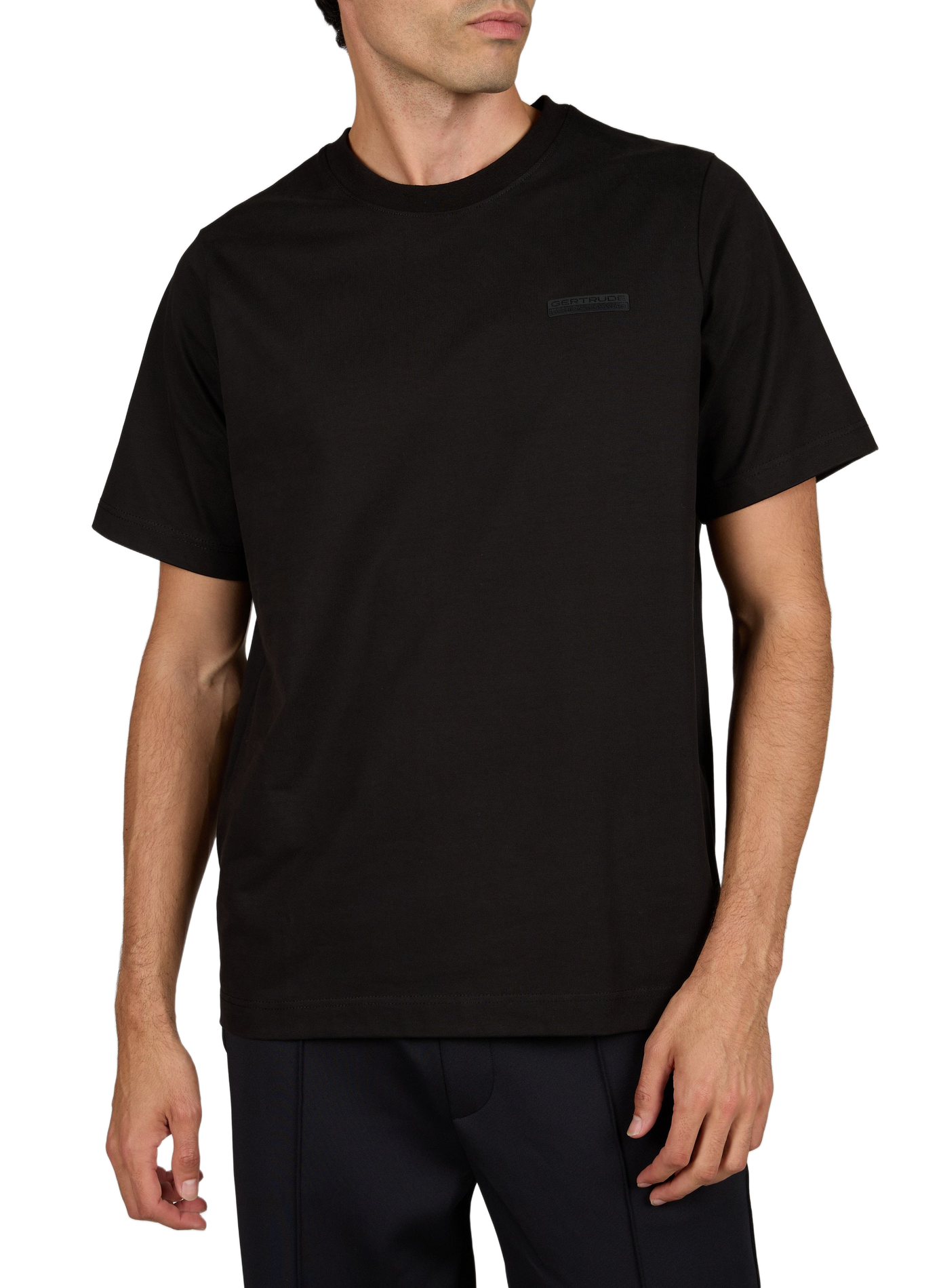 Loose-fitting plain cotton t-shirt GERTRUDE Black