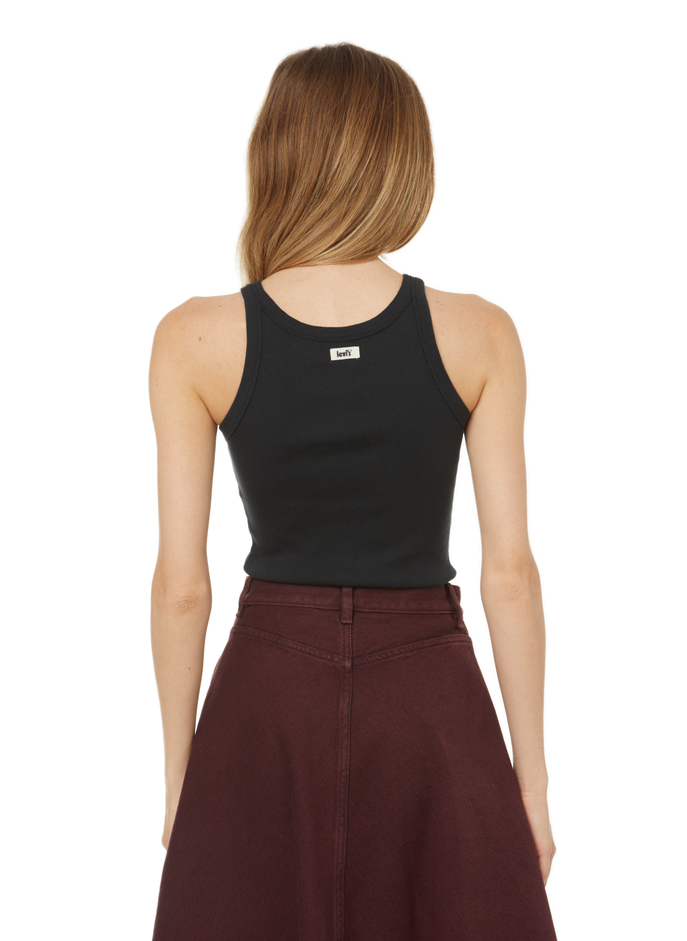 Sleeveless cotton top Black
