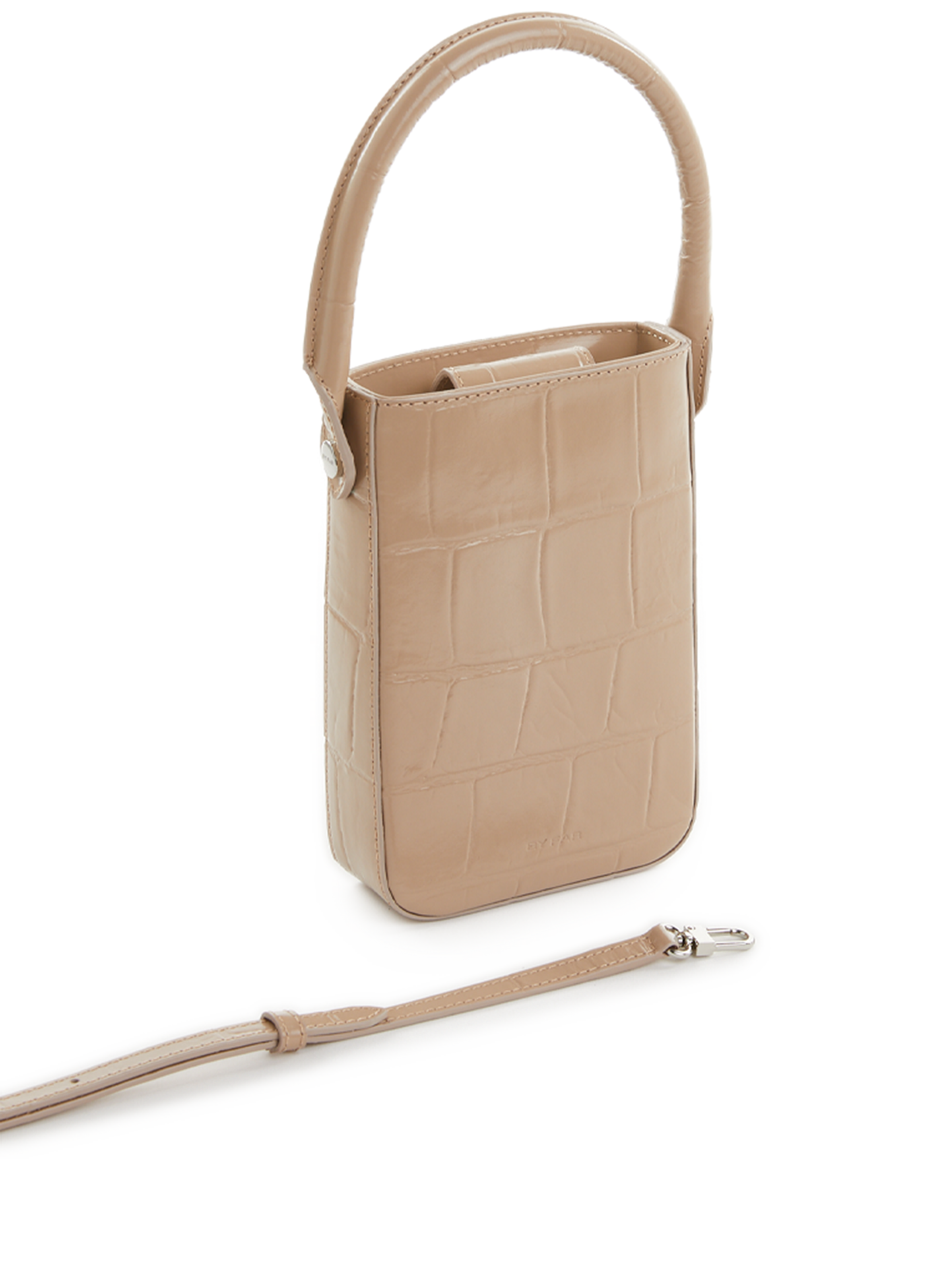 Mini sac Note en cuir  BY FAR Beige