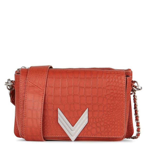 Sac bandoulière en cuir embossé