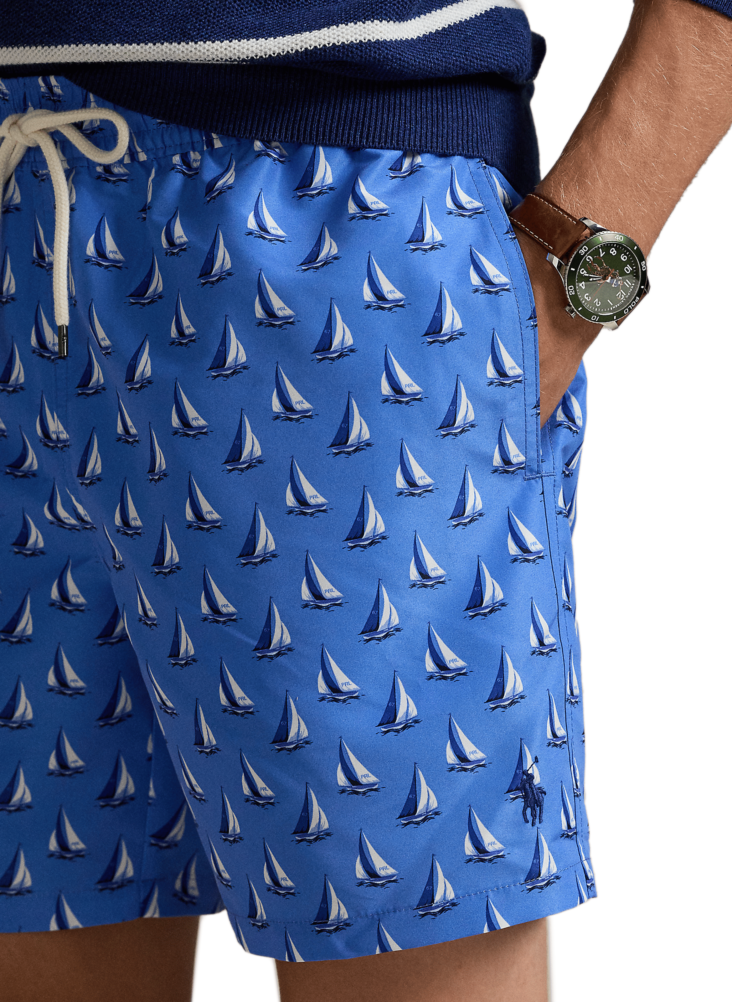 Patterned swim shorts Blue