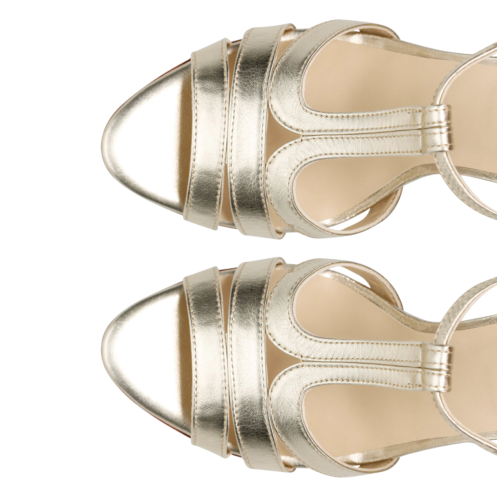 Sandales à talon en cuir métallisé REPETTO Doré