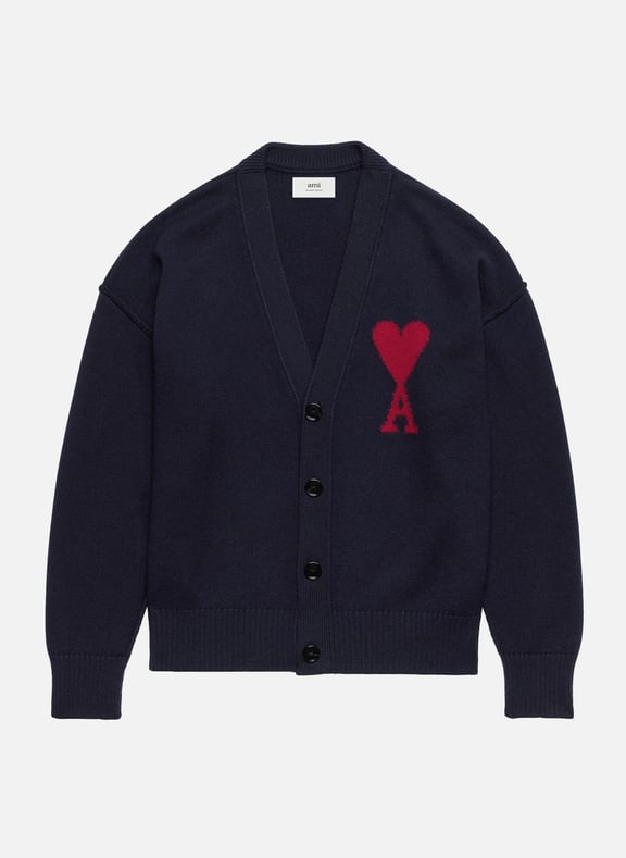 Cardigan ami de coeur rouge unisexe Bleu by AMI PARIS AMI PARIS Cardigan ami de coeur rouge unisexe Bleu