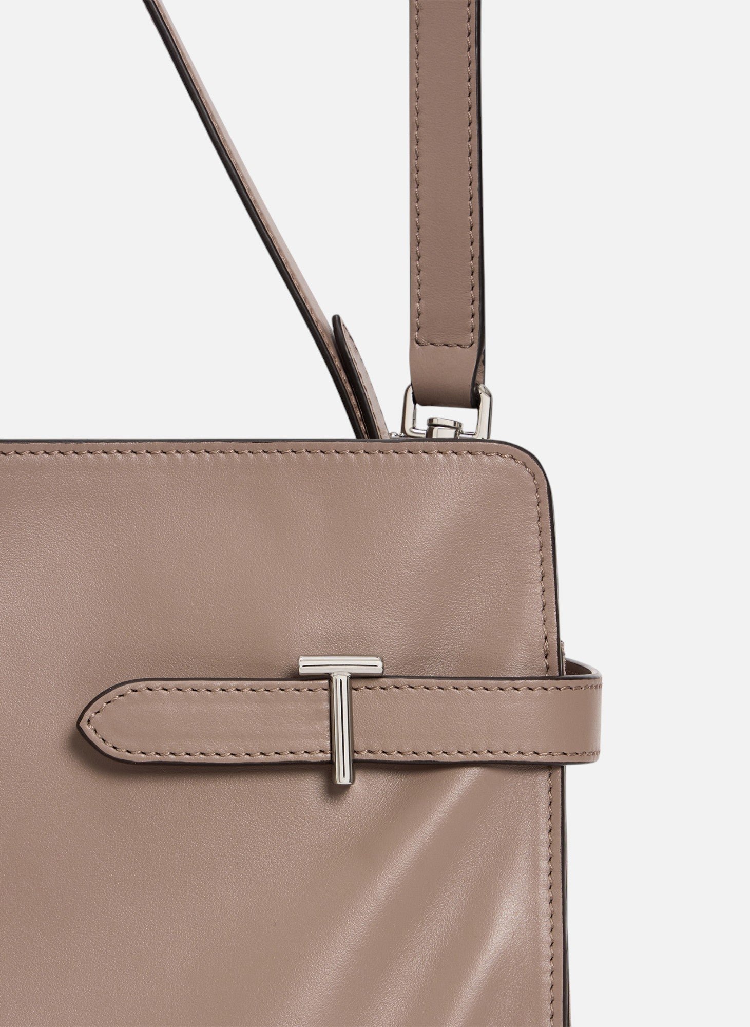 Sac porté épaule grand modèle emie en cuir lisse et nubuck LE TANNEUR Gris