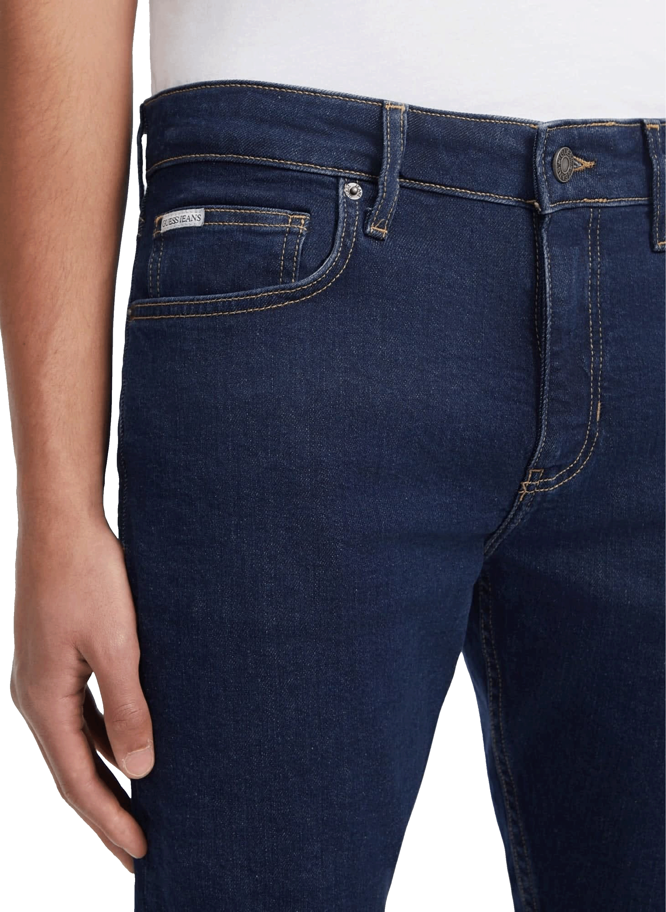 Cotton T-shirt GUESS Blue