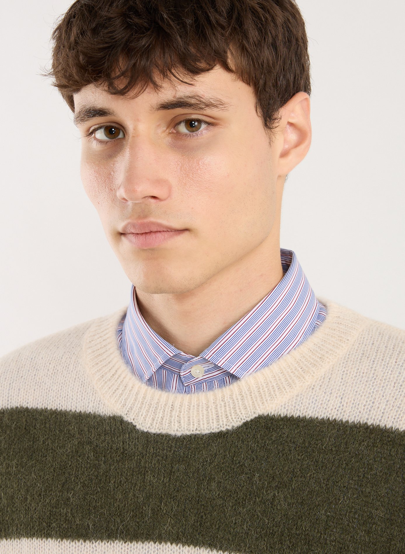 Pull rayé en maille  CLOSED Vert