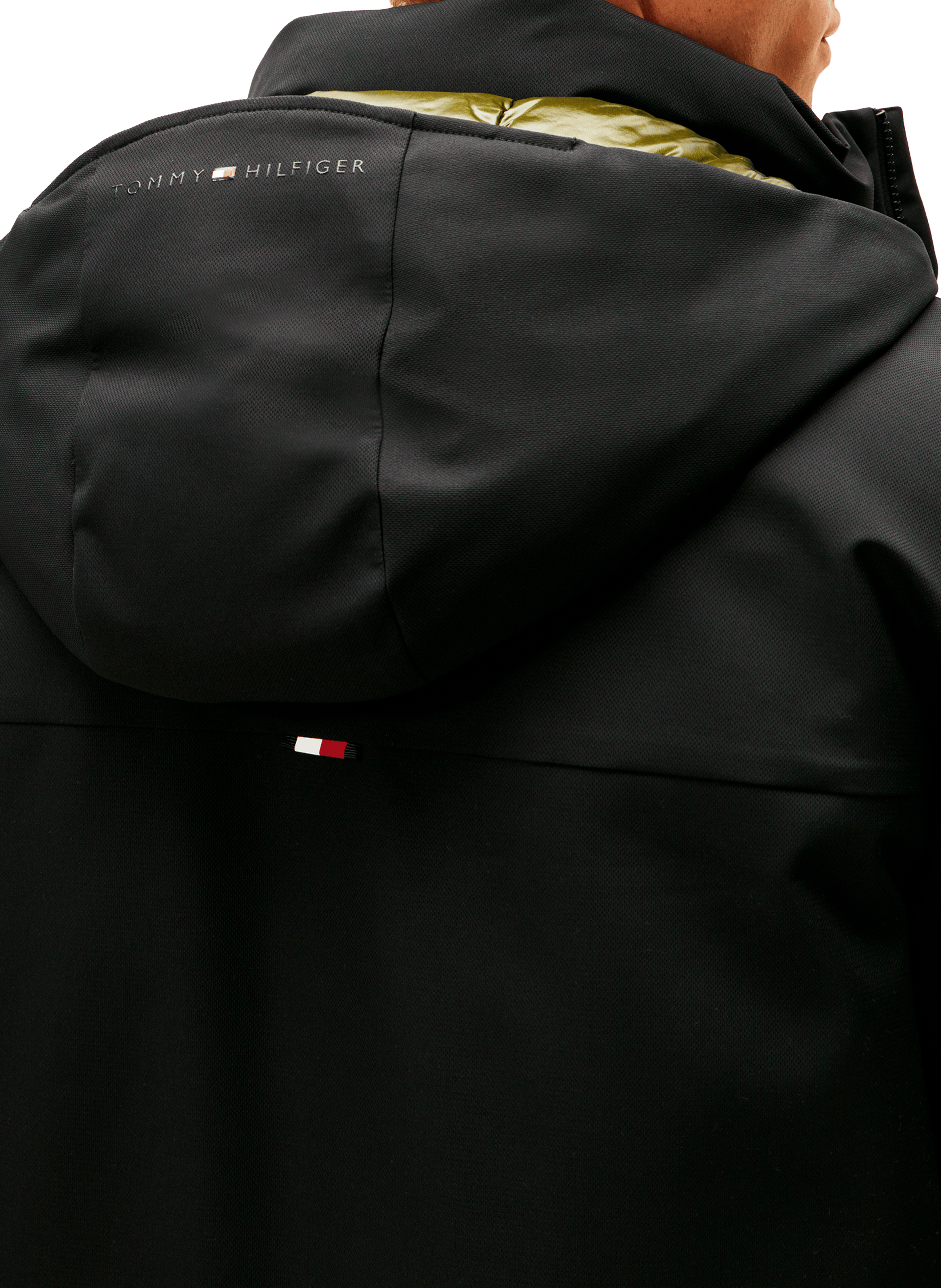 Parka droite à capuche TOMMY HILFIGER Noir