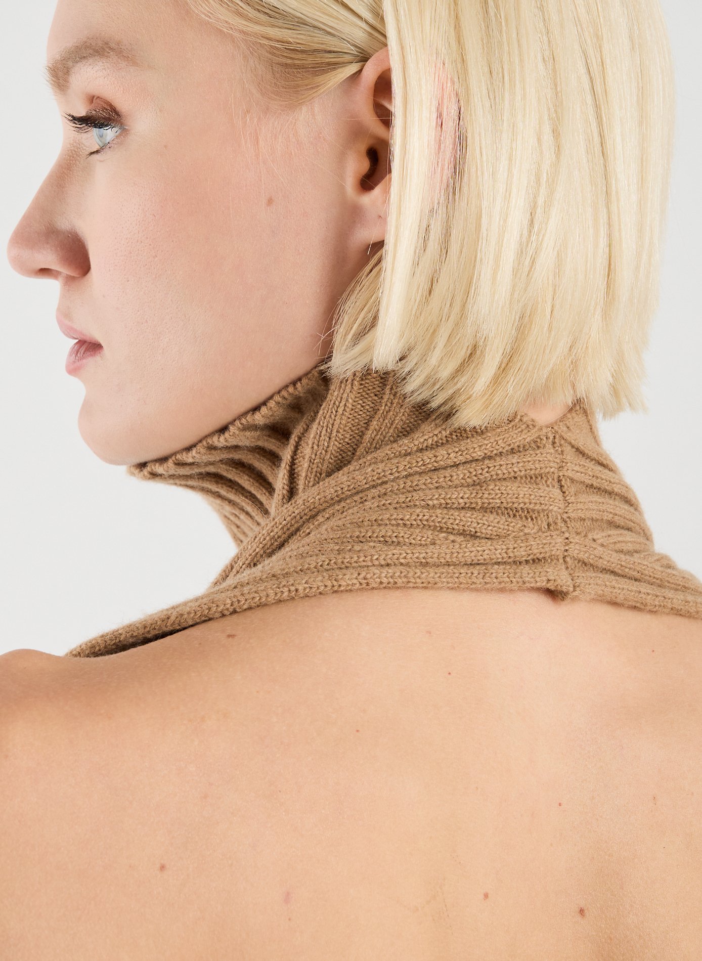 Ribbed wool halter top VICTORIA BECKHAM Beige