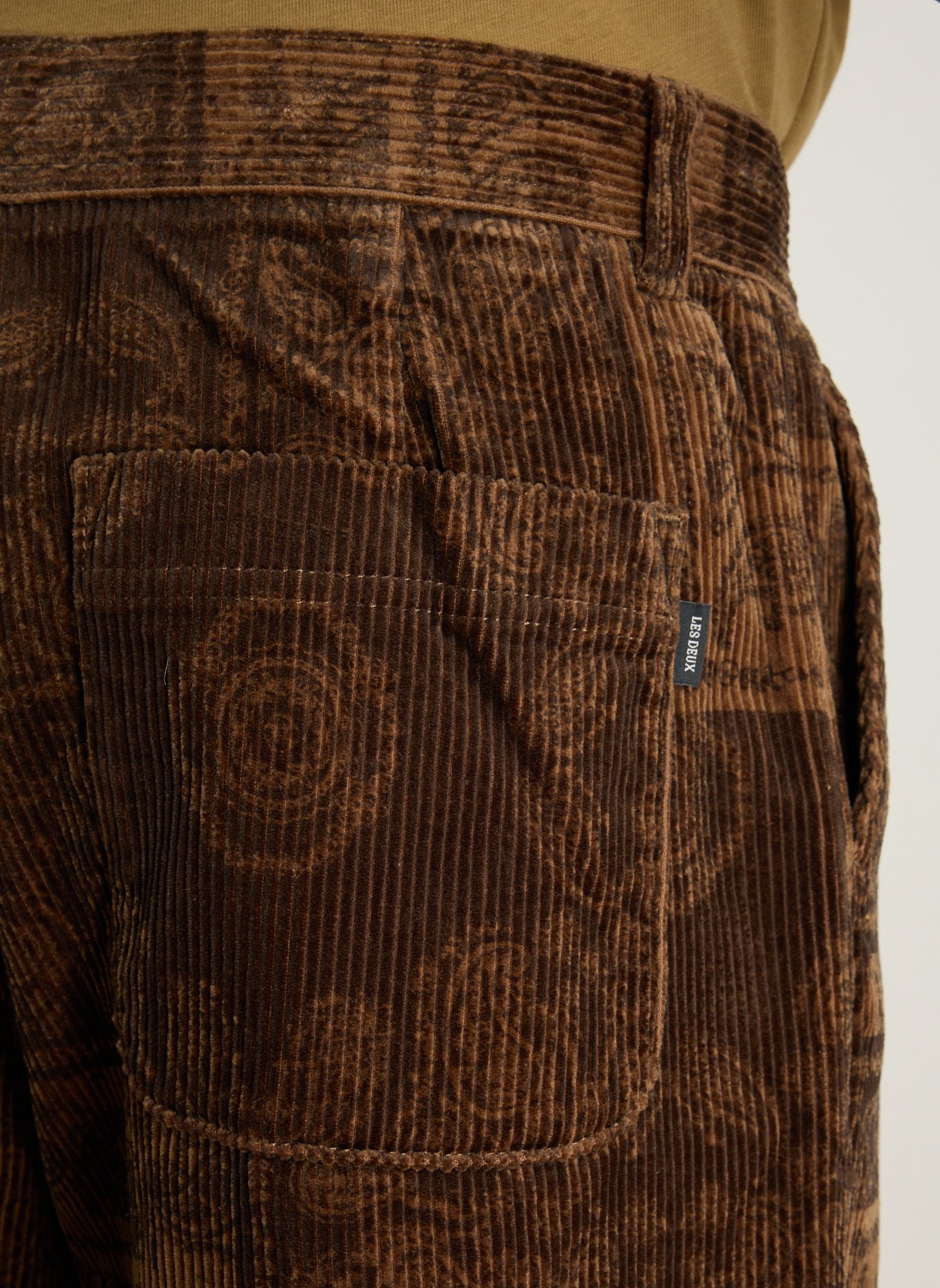 Pantalon droit à motif en coton LES DEUX Marron