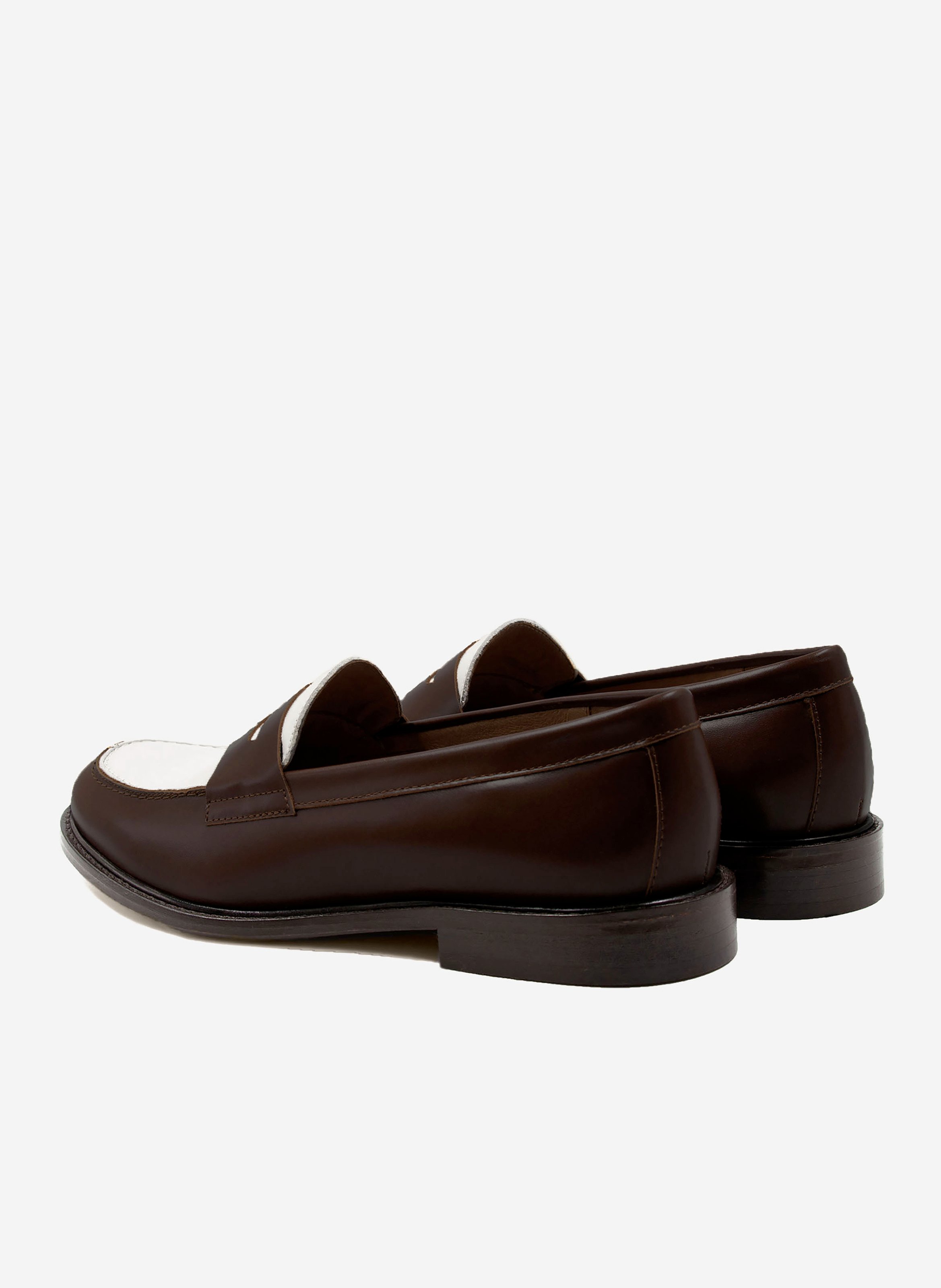 Mocassins cuir lisse JULES & JENN Marron