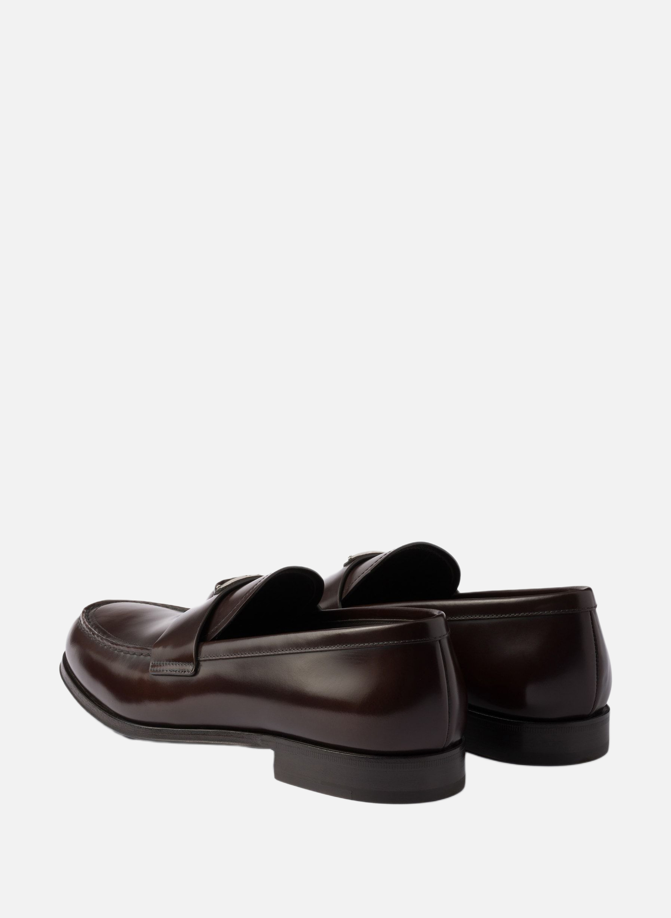 Mocassins en cuir brossé PRADA Marron