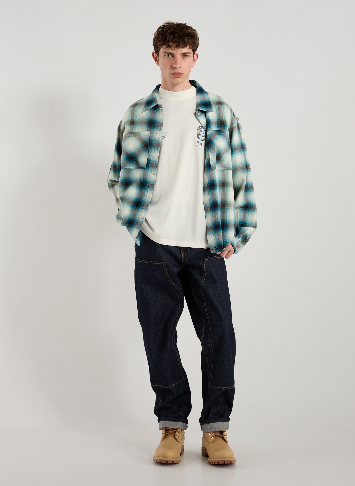 Classic Checkered Shirt in Blended Cotton REPRESENT Blue
