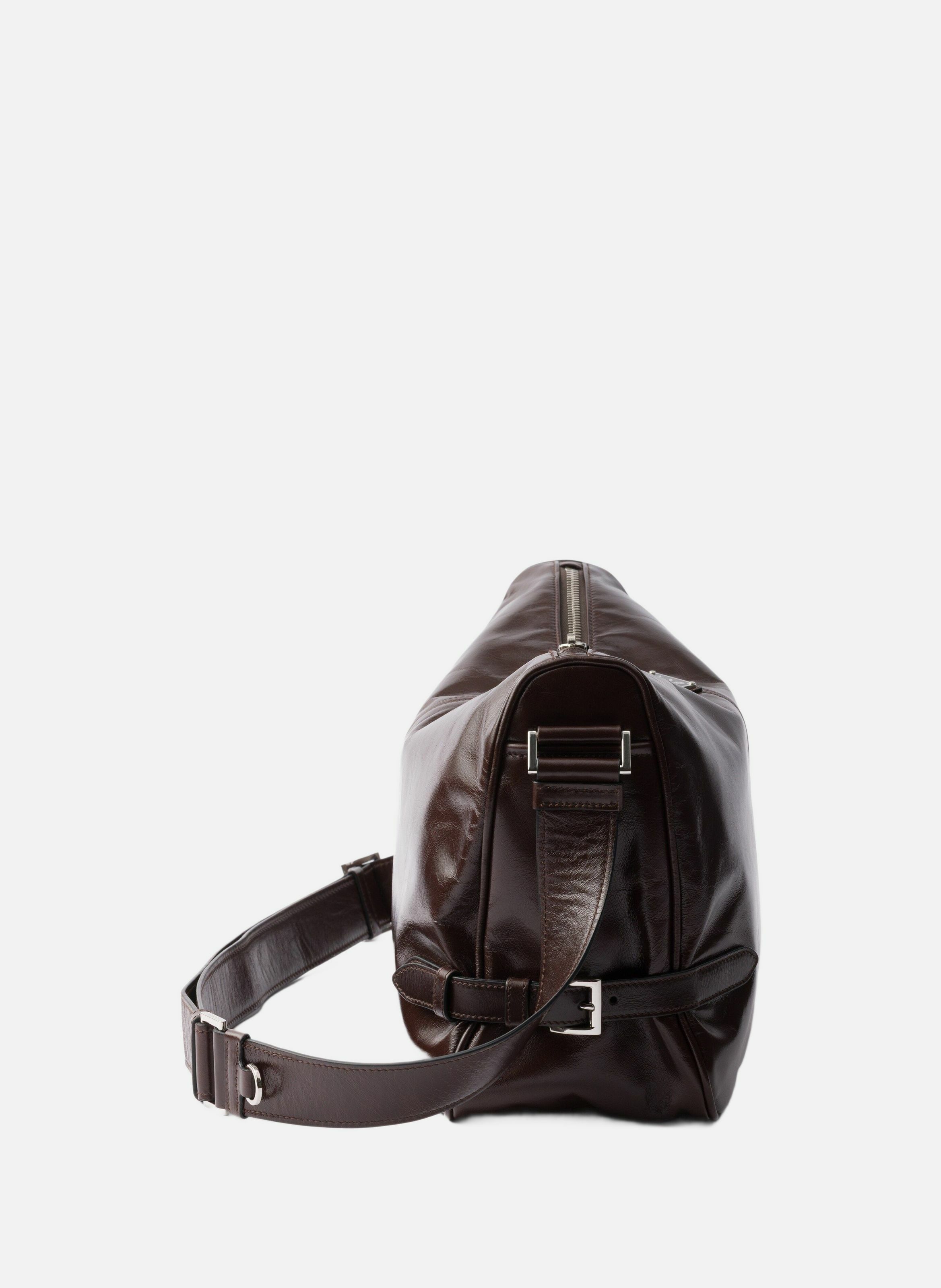 Sac à bandoulière en cuir PRADA Marron