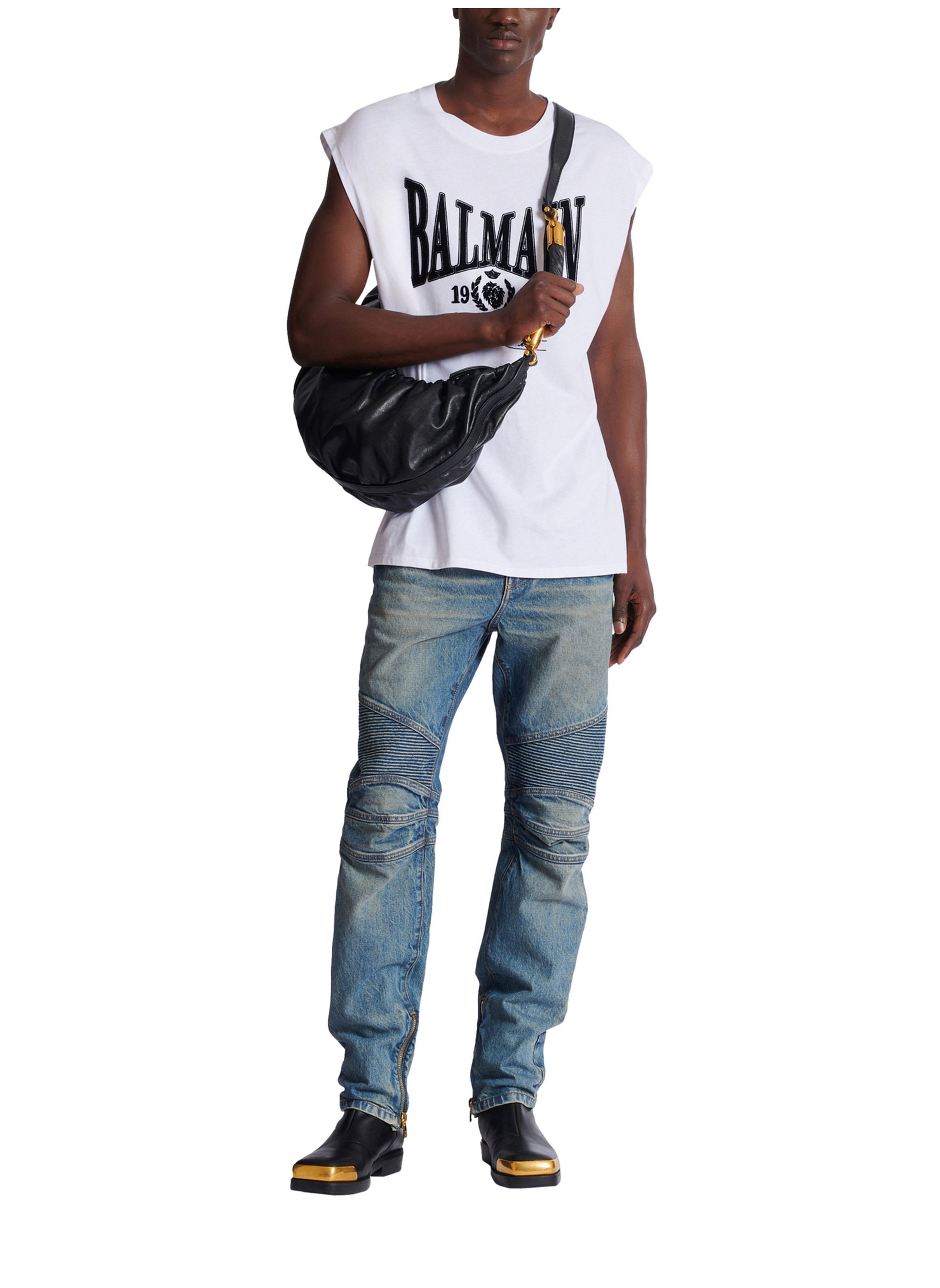 Débardeur décontracté avec imprimé BALMAIN Blanc