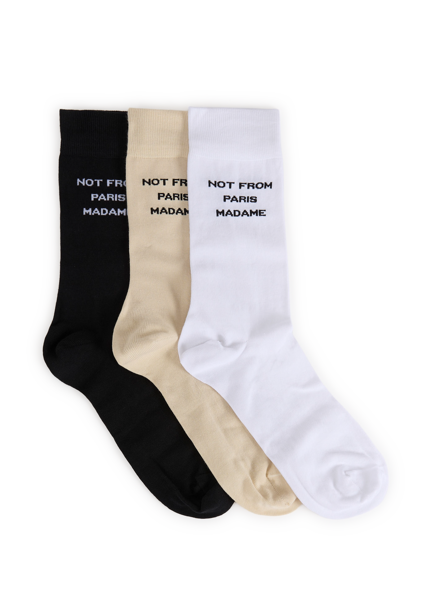 DROLE DE MONSIEUR Set of 3 Slogan Socks Multicolour