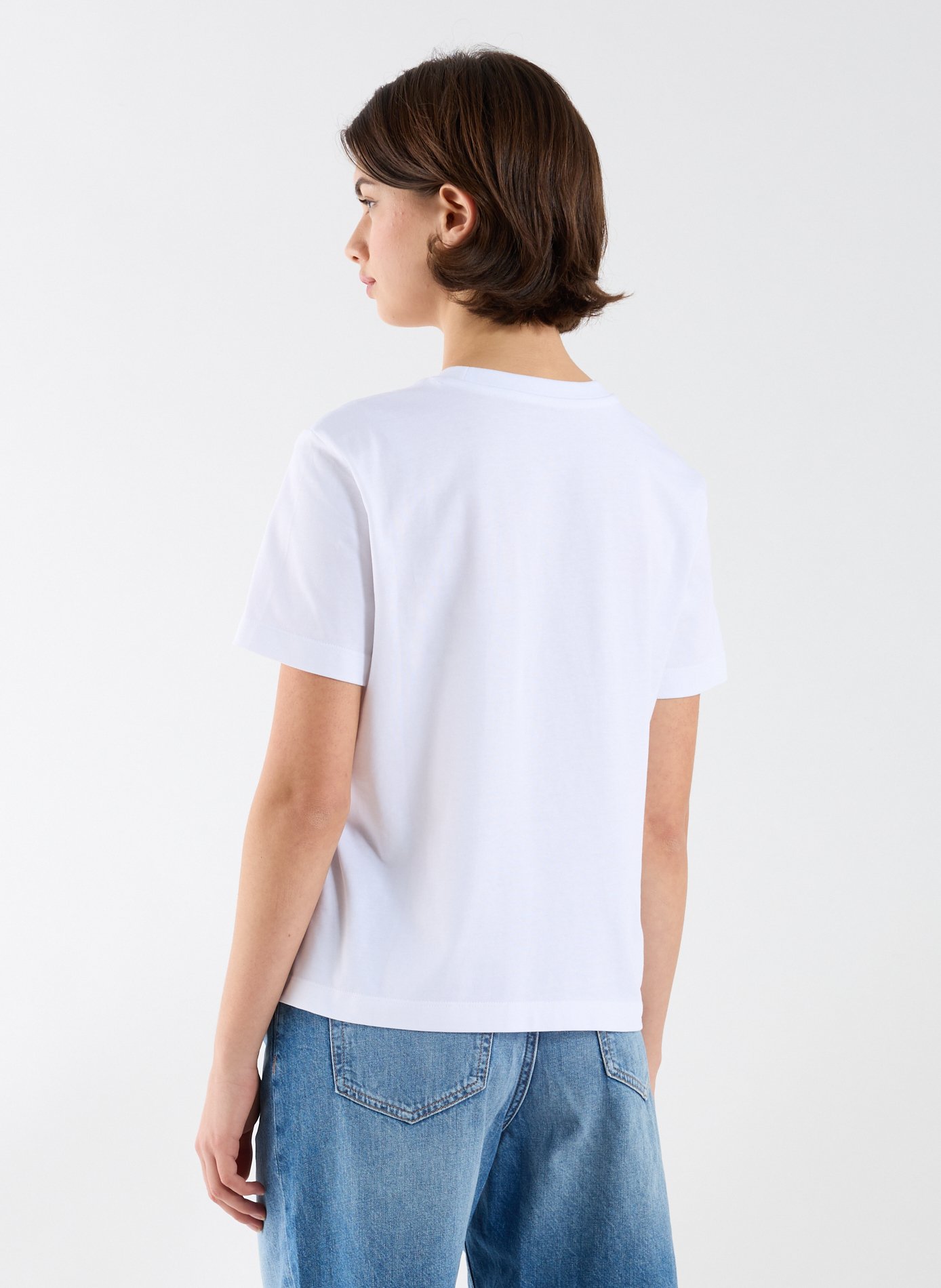 T-shirt col rond en coton CALVIN KLEIN Blanc