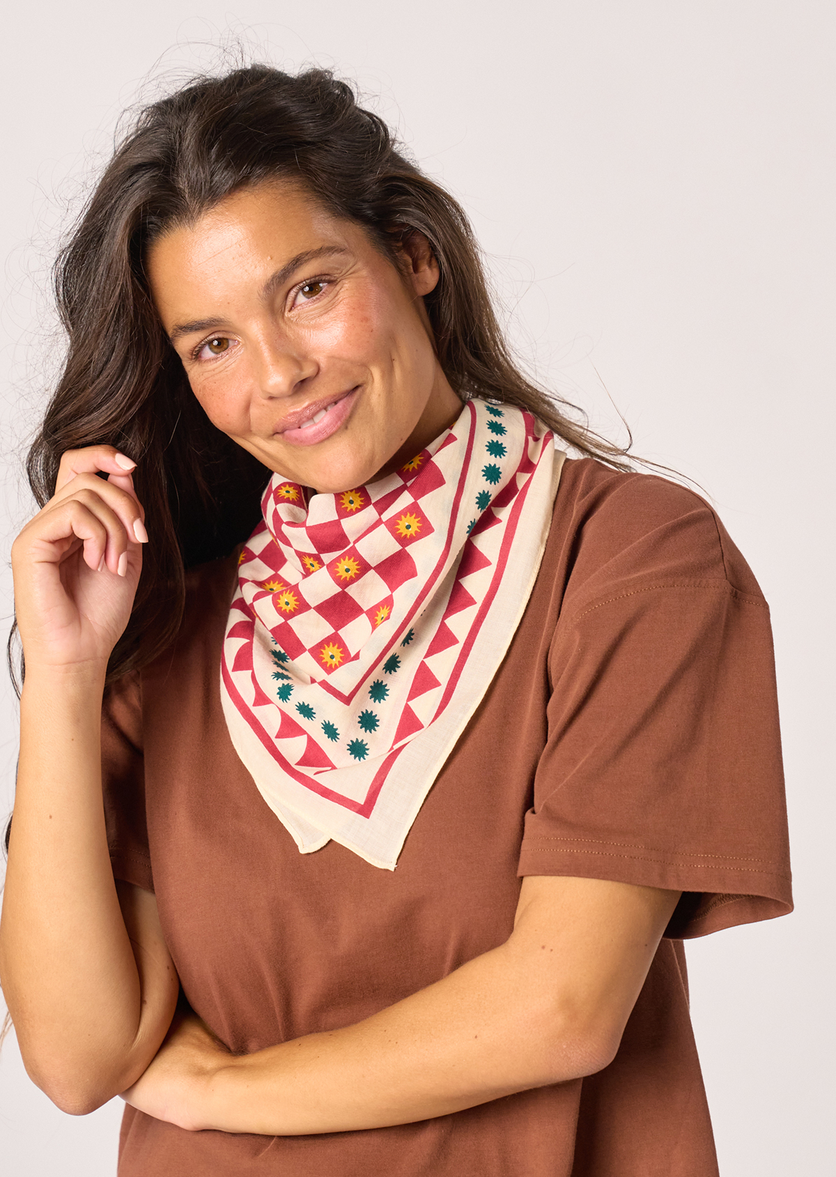 Petit foulard en coton biologique romane BILLYBELT Blanc