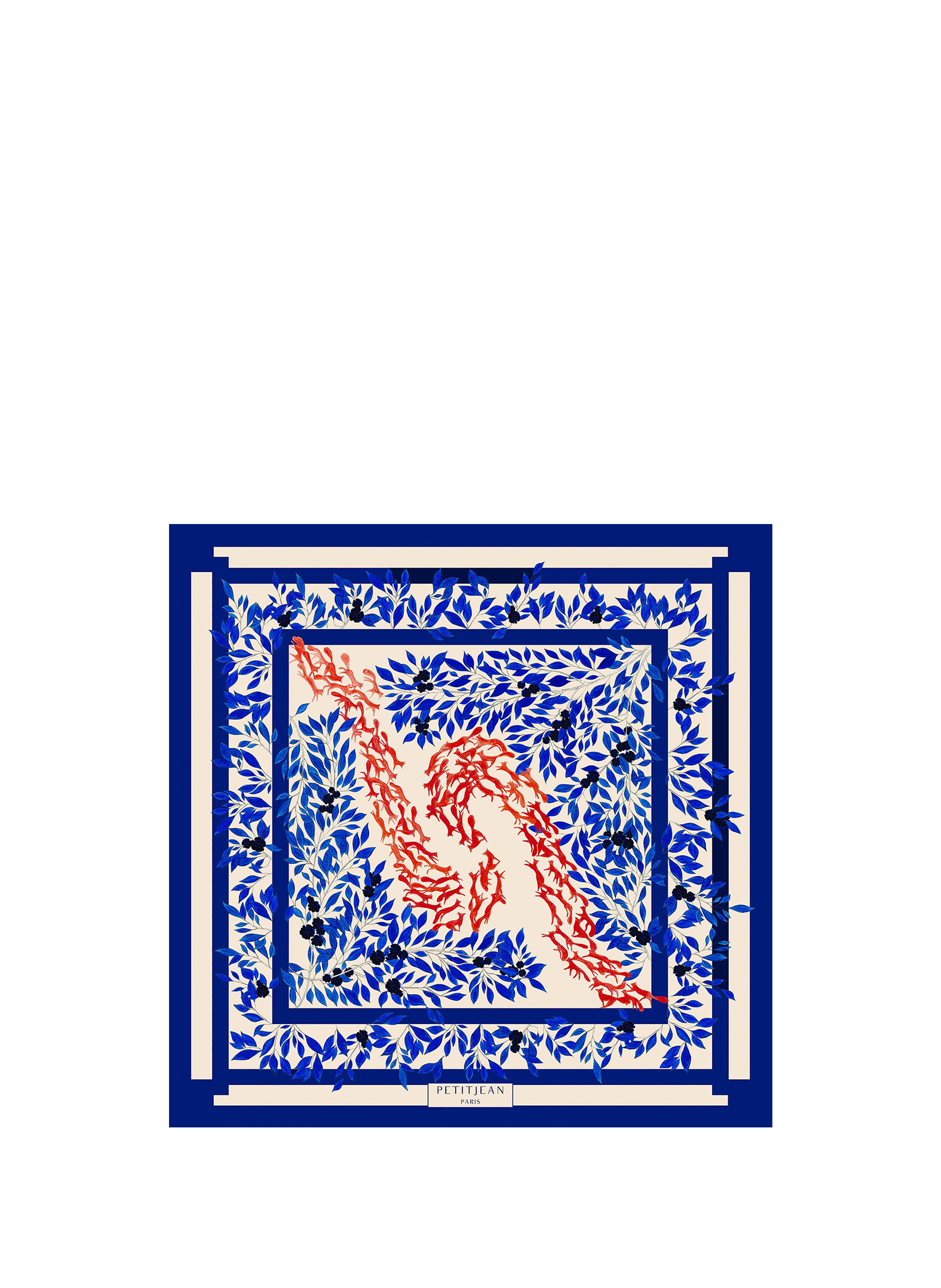 Pas de deux - Carré 45 imprimé en soie PETITJEAN PARIS Multicolore