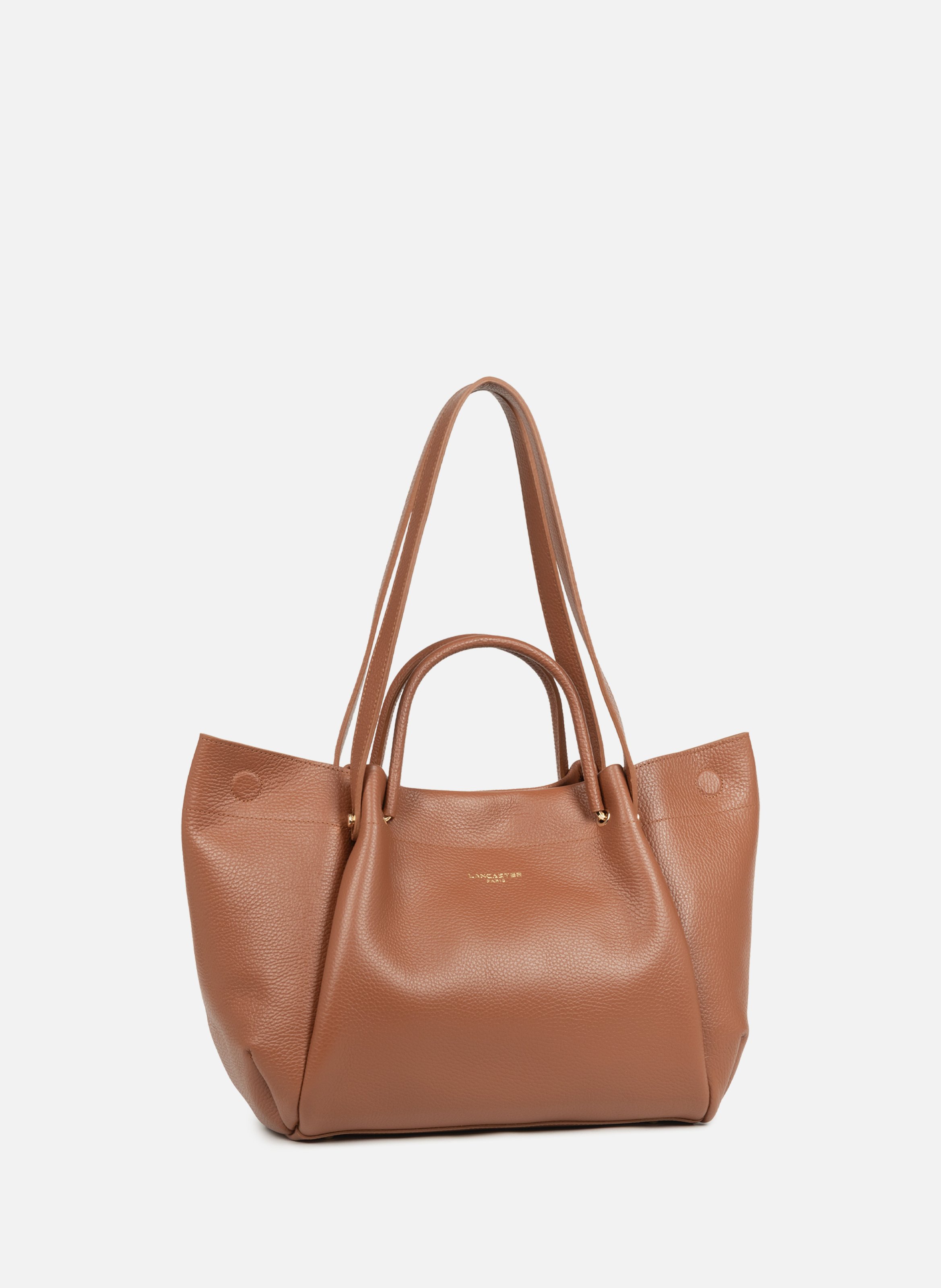 Très grand sac cabas épaule - foulonné double louisa LANCASTER Marron