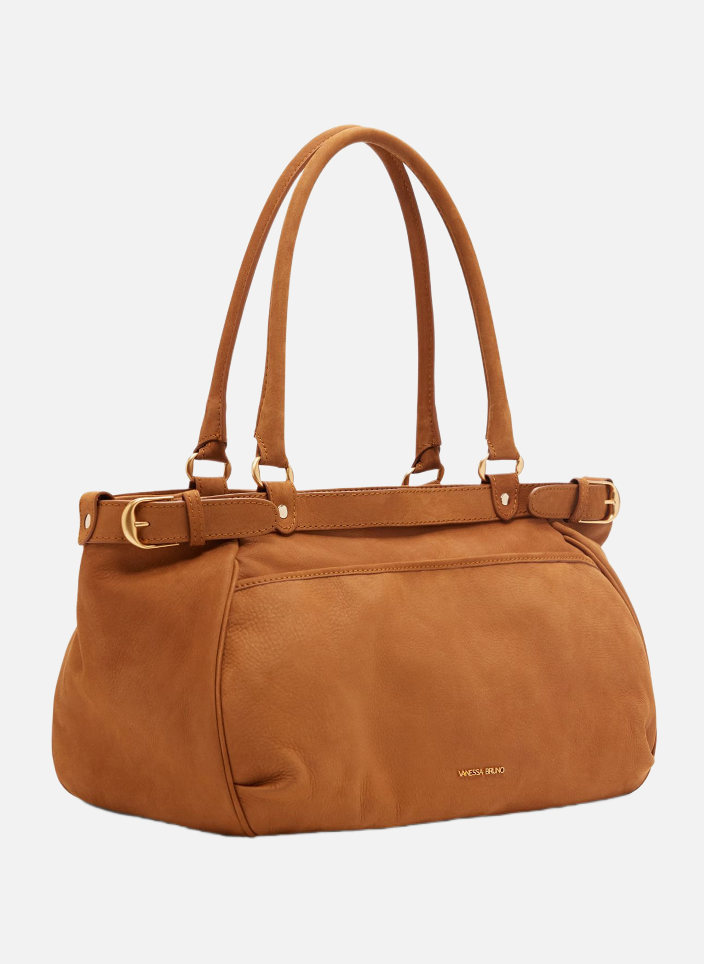 Grand sac lune en cuir VANESSA BRUNO Marron