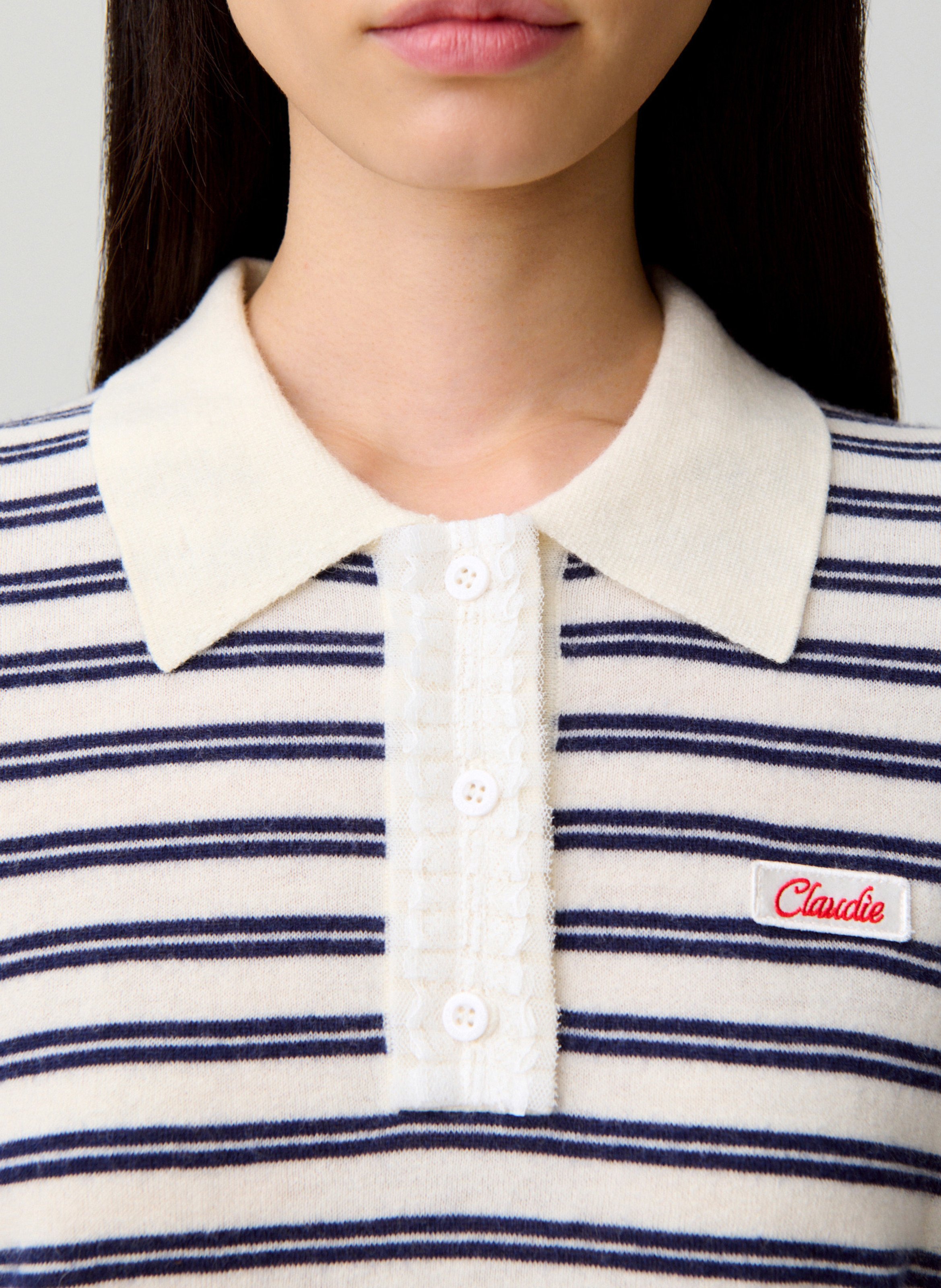 Pull col polo en laine CLAUDIE PIERLOT Multicolore