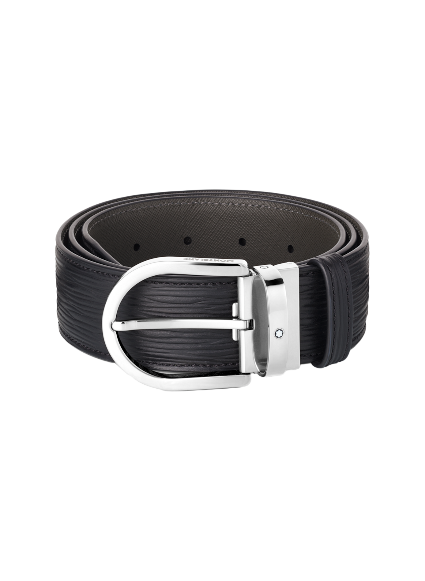 Textured leather belt MONTBLANC Black