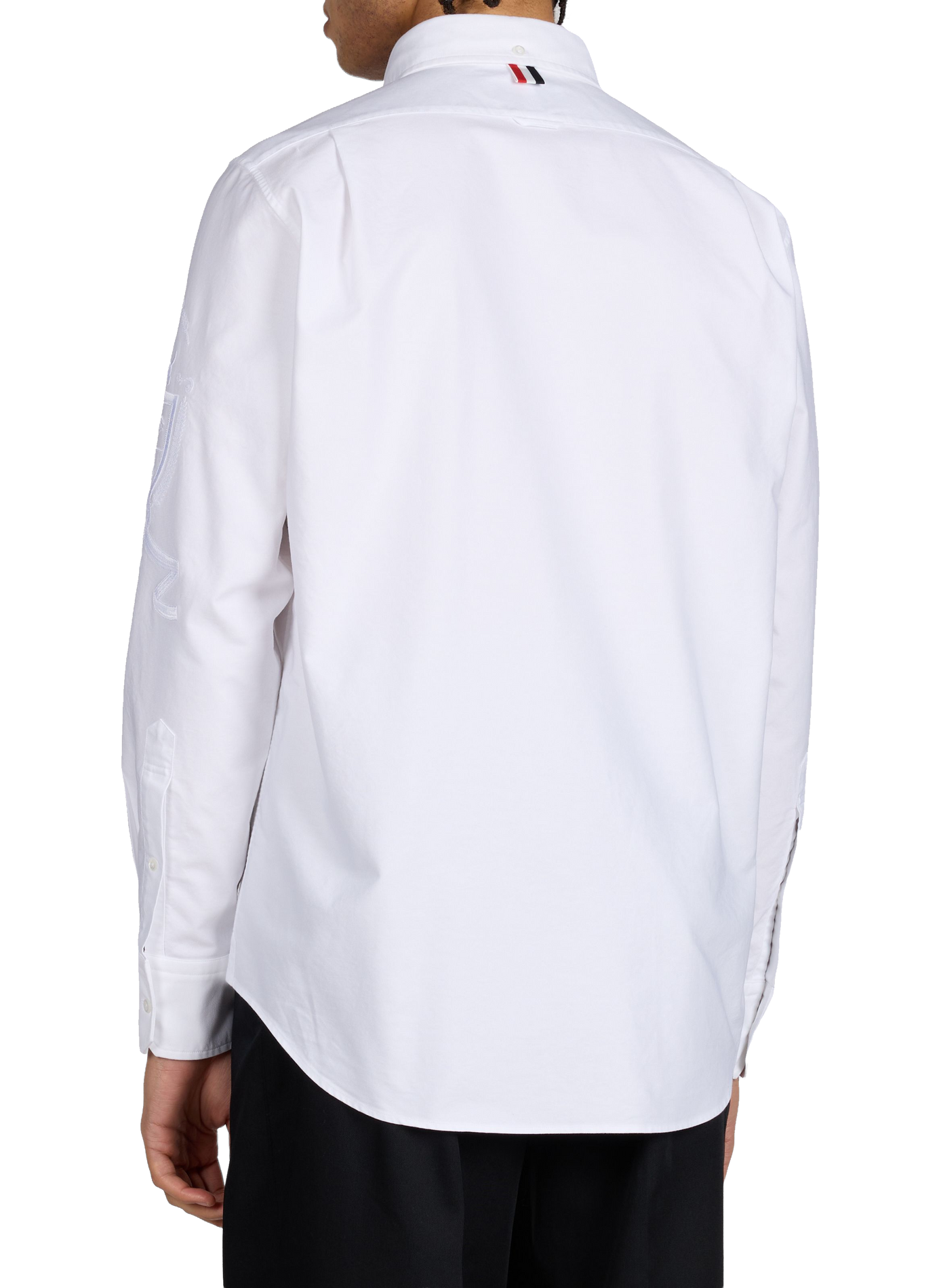 Chemise droite unie en coton THOM BROWNE Blanc