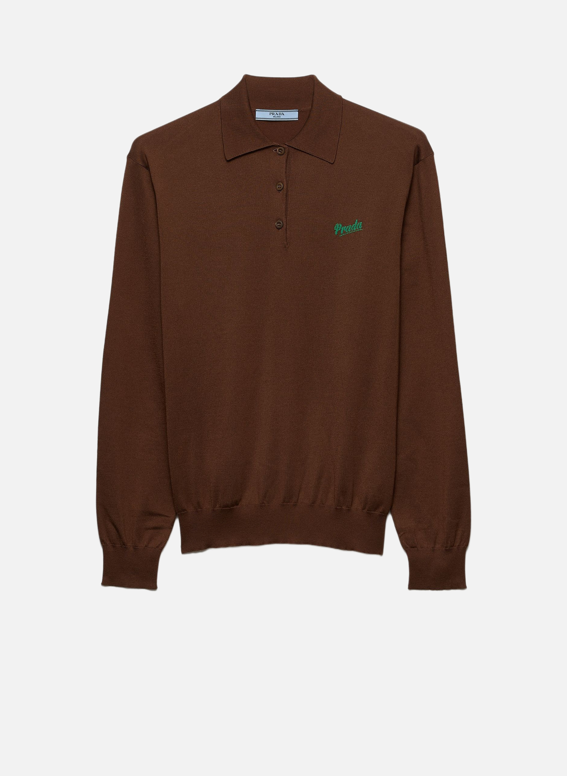 Polo en soie PRADA Marron